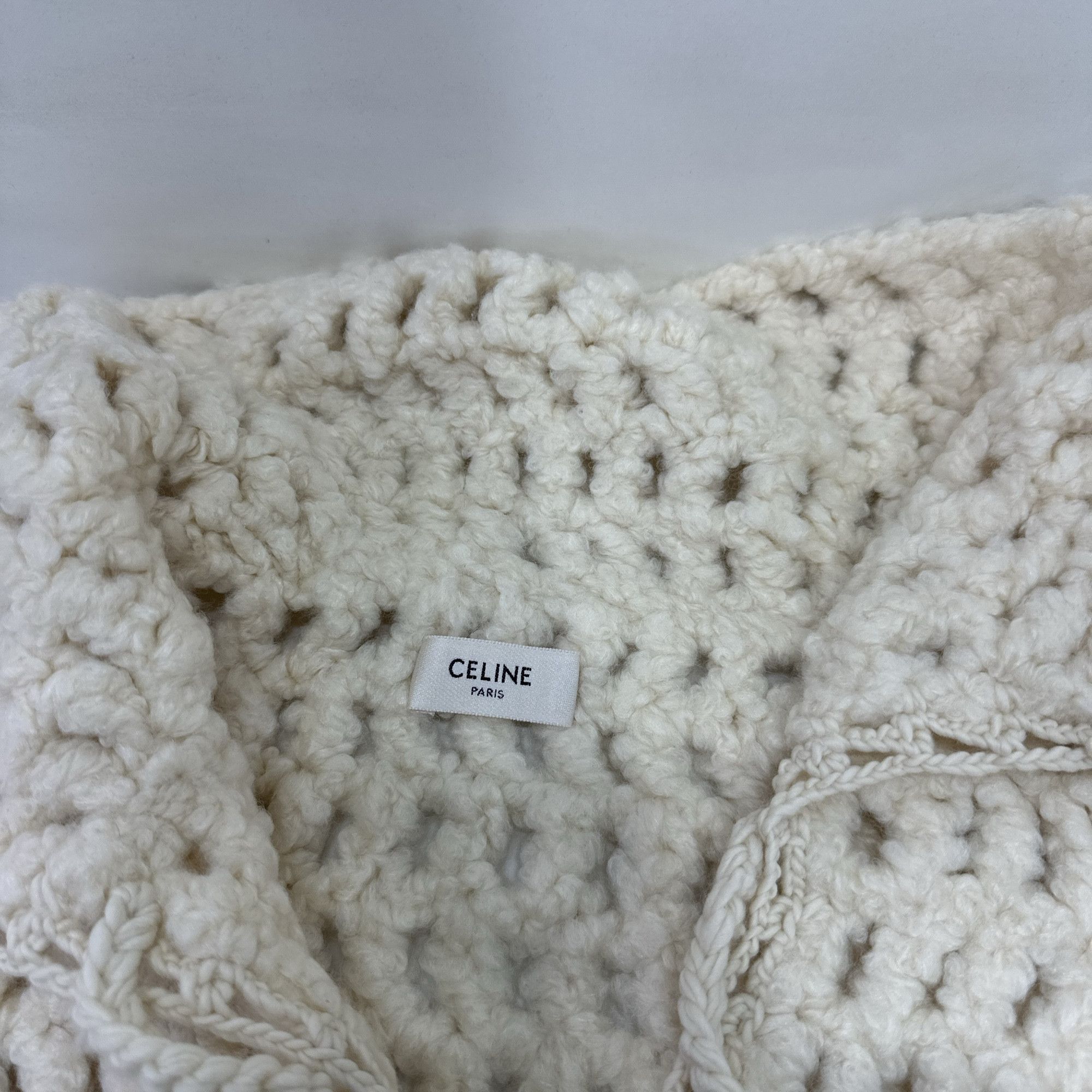 Celine Celine Crochet Knit Sweater White Size S Size S / US 4 / IT 40 - 5 Thumbnail