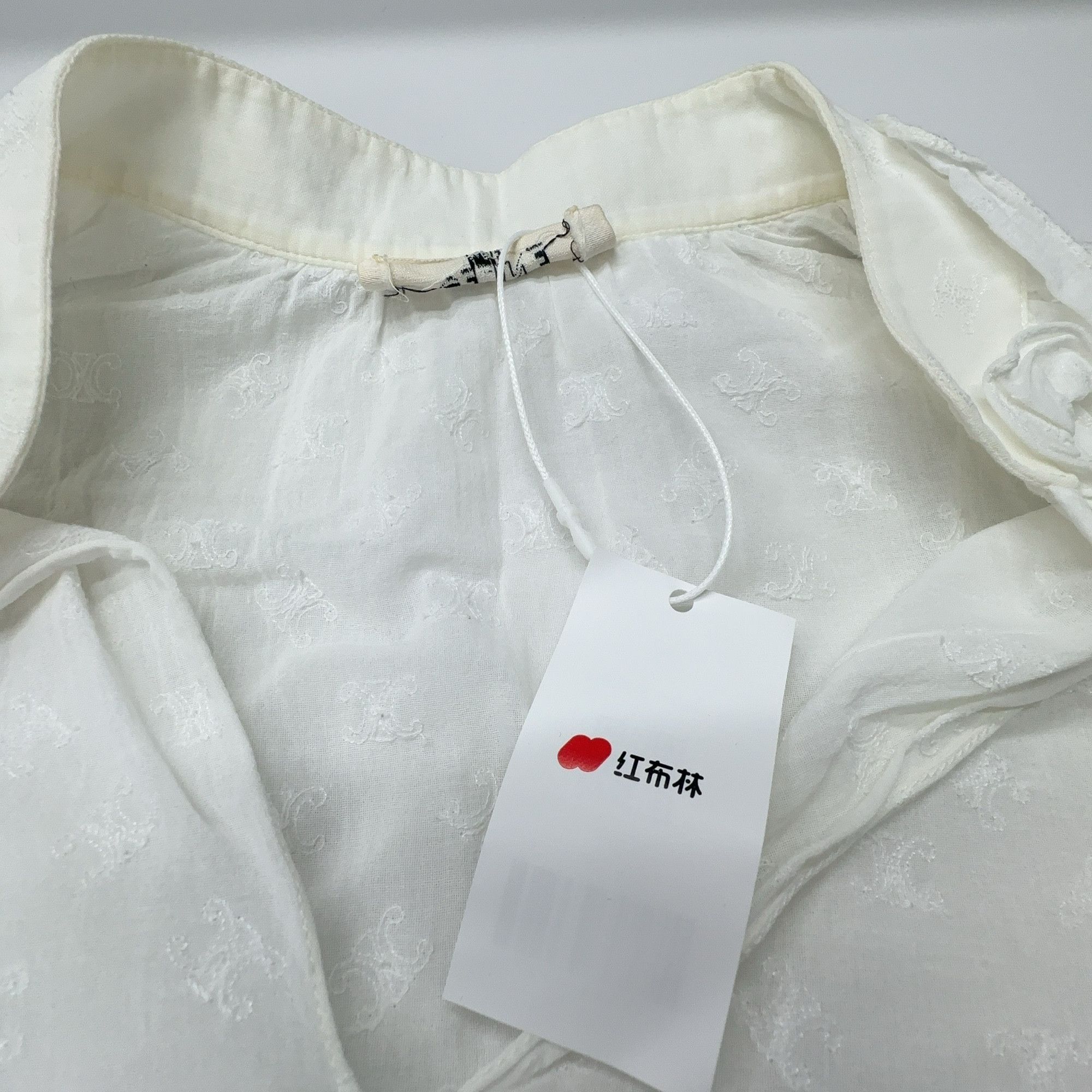 Celine Celine Triomphe Cotton Blouse White Size 34 Size XS / US 0-2 / IT 36-38 - 3 Thumbnail