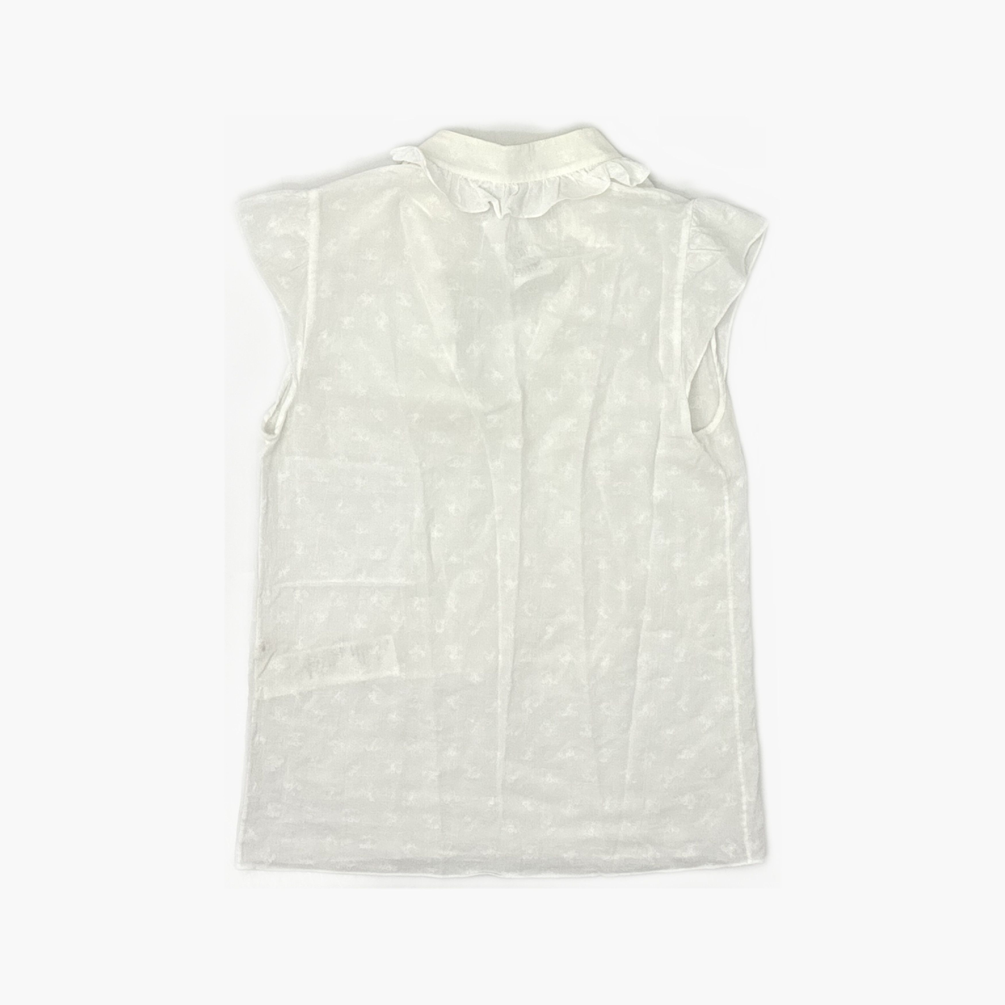 Celine Celine Triomphe Cotton Blouse White Size 34 Size XS / US 0-2 / IT 36-38 - 2 Thumbnail