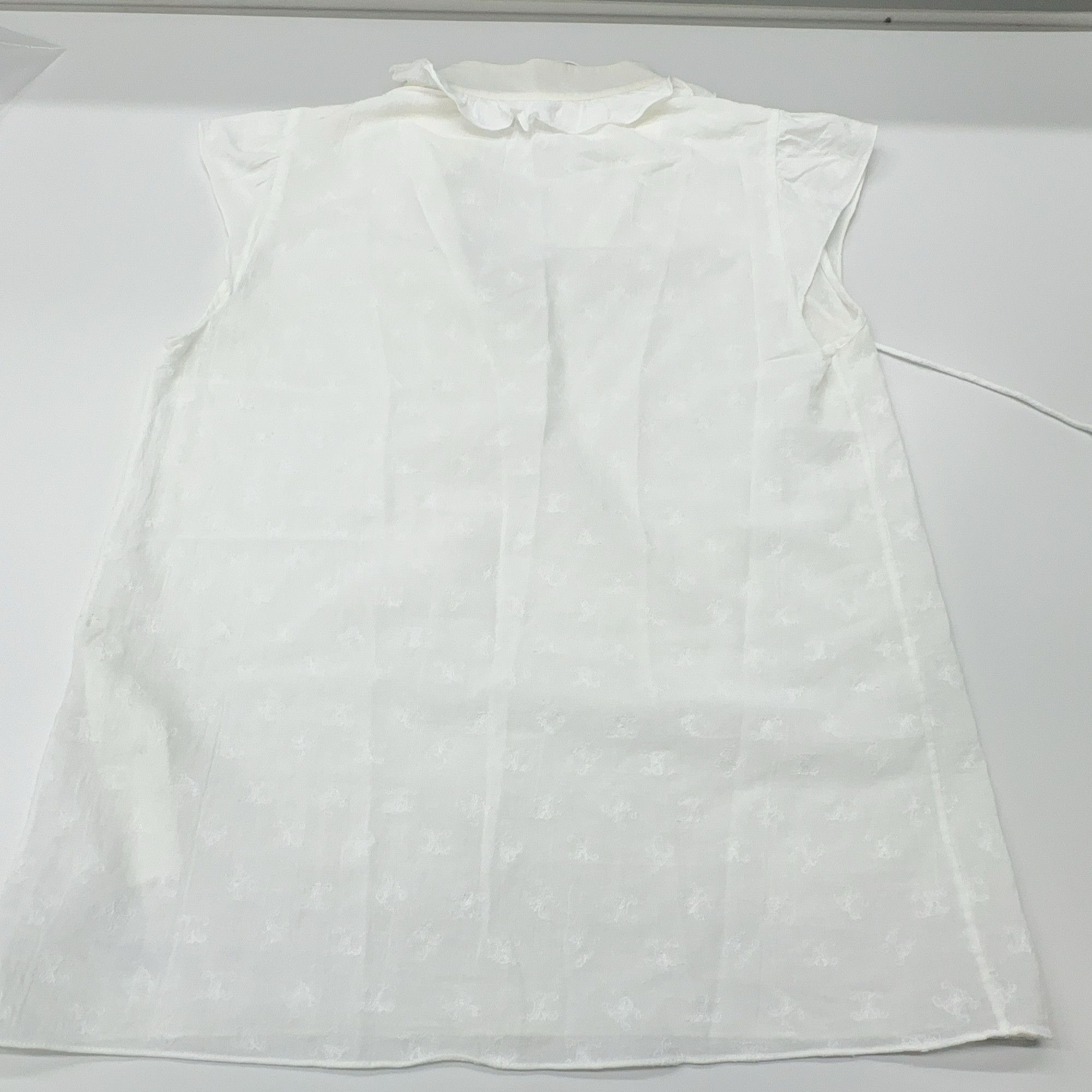 Celine Celine Triomphe Cotton Blouse White Size 34 Size XS / US 0-2 / IT 36-38 - 7 Thumbnail