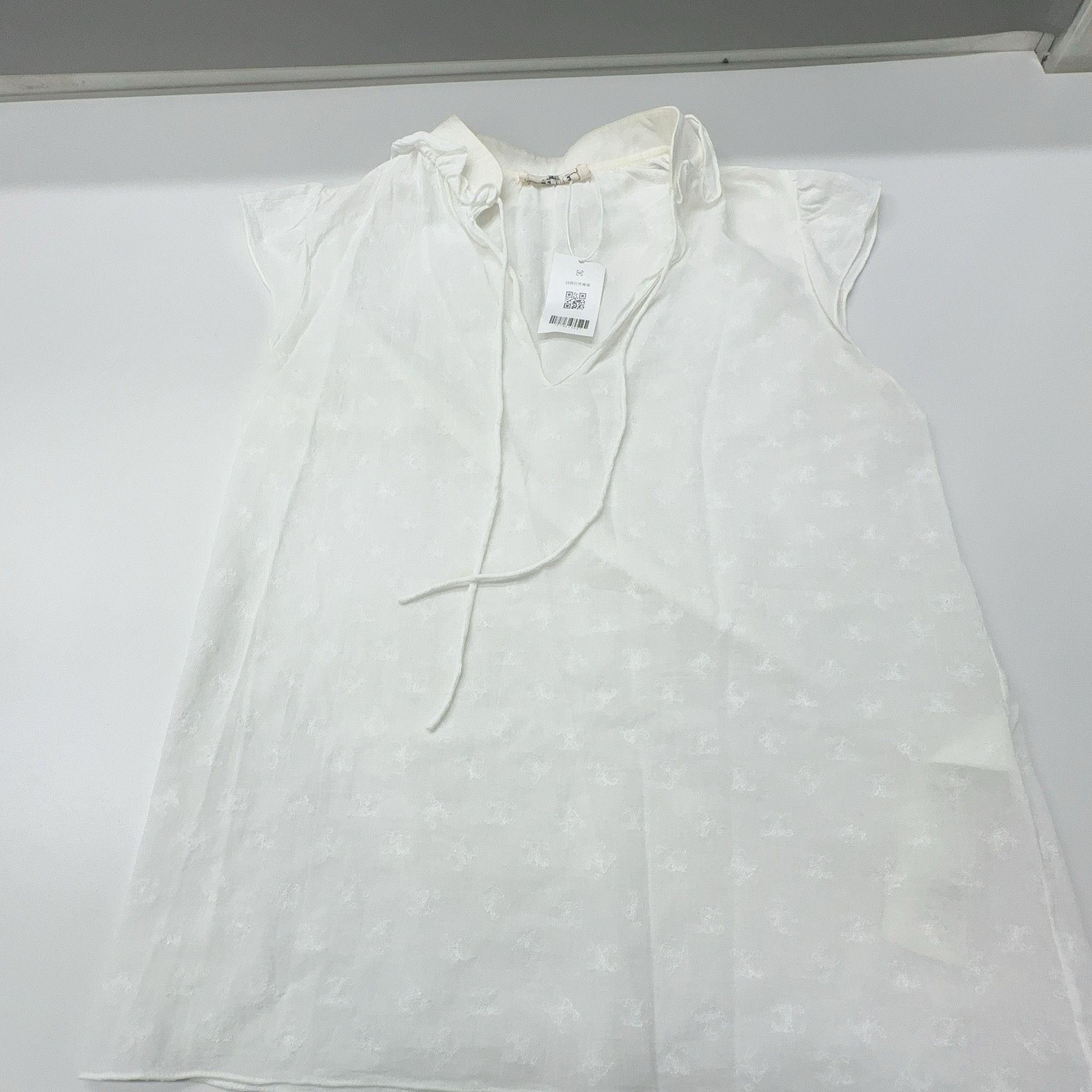 Celine Celine Triomphe Cotton Blouse White Size 34 Size XS / US 0-2 / IT 36-38 - 6 Thumbnail