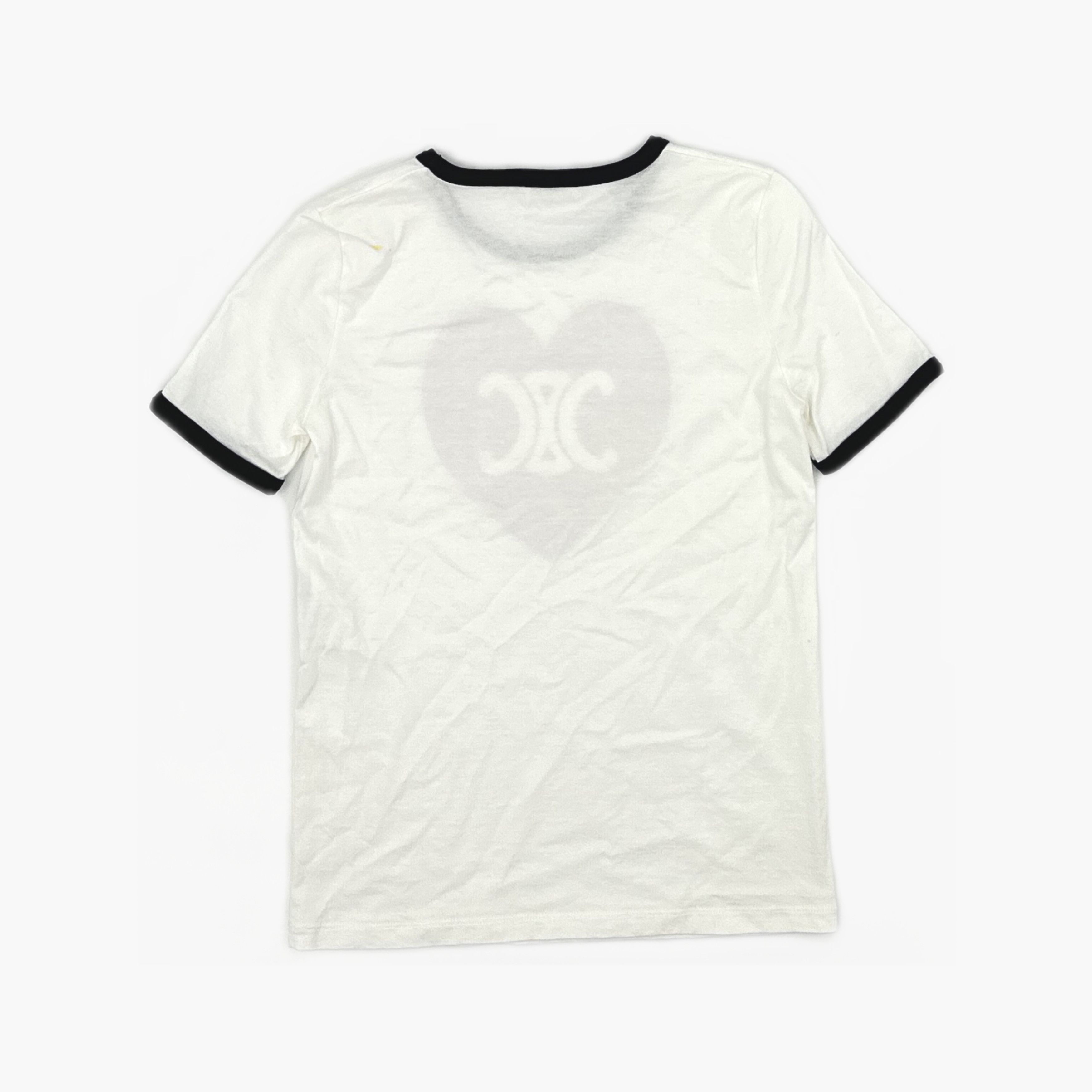 Celine Celine Heart Logo Ringer T-Shirt White Size XS Size XS / US 0-2 / IT 36-38 - 2 Thumbnail