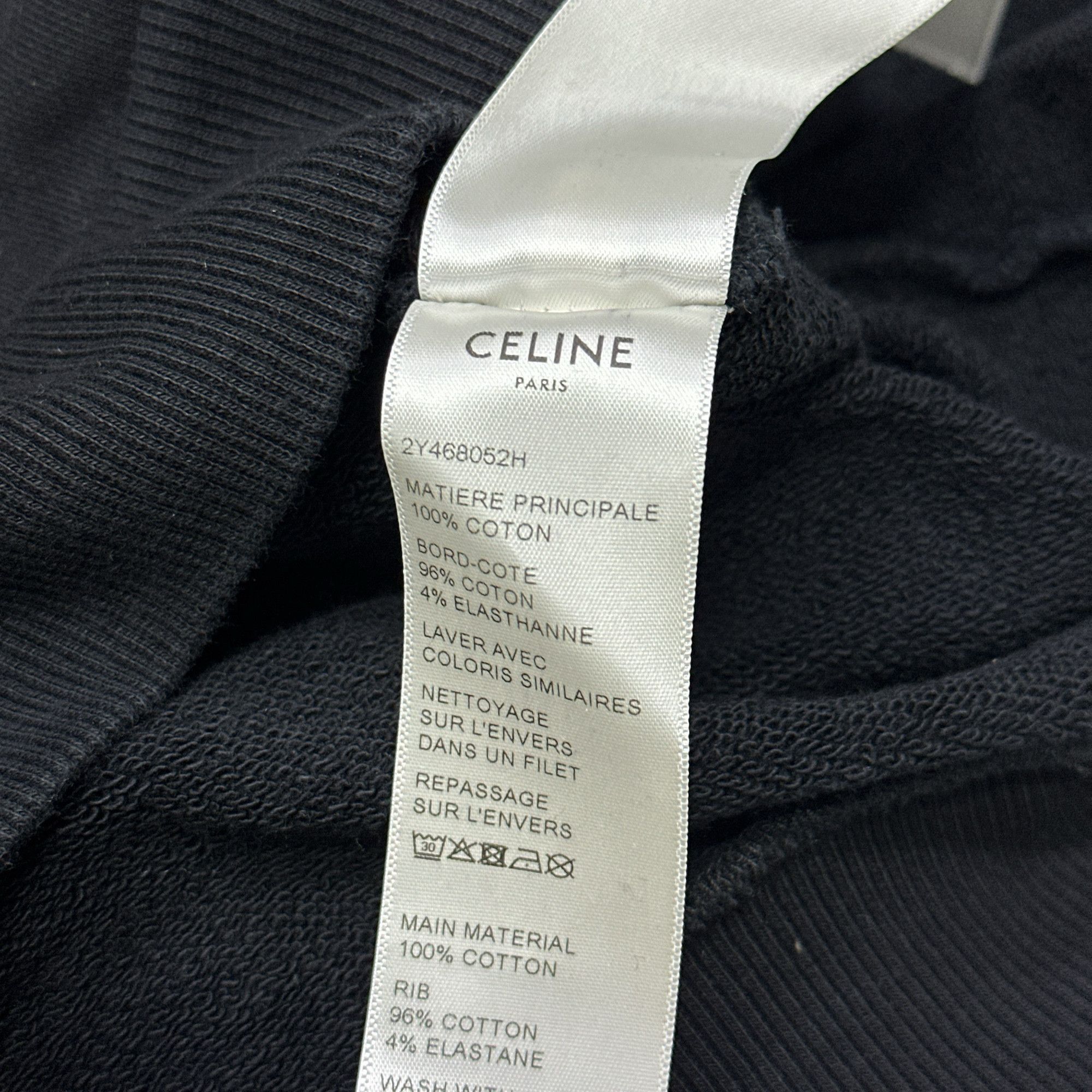 Celine Celine Logo Drawstring Hoodie Size XL Size US XL / EU 56 / 4 - 4 Thumbnail