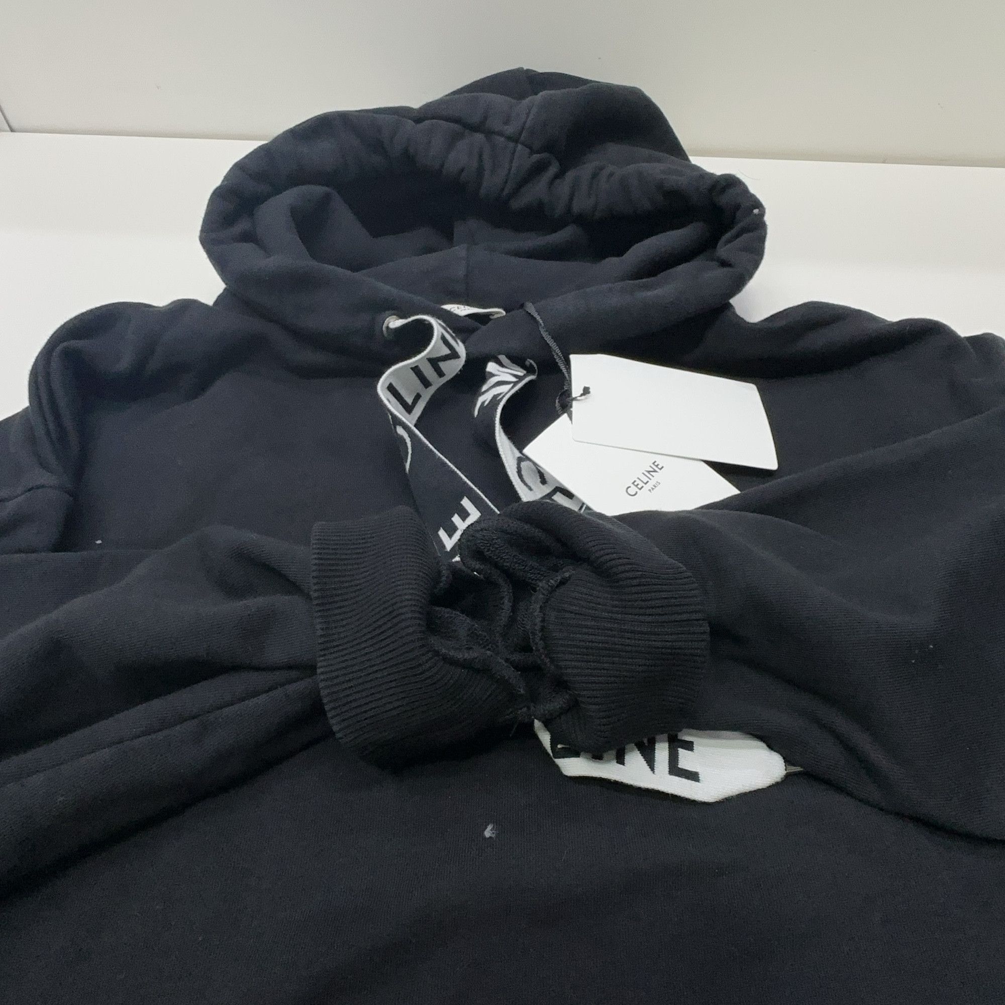 Celine Celine Logo Drawstring Hoodie Size XL Size US XL / EU 56 / 4 - 8 Thumbnail