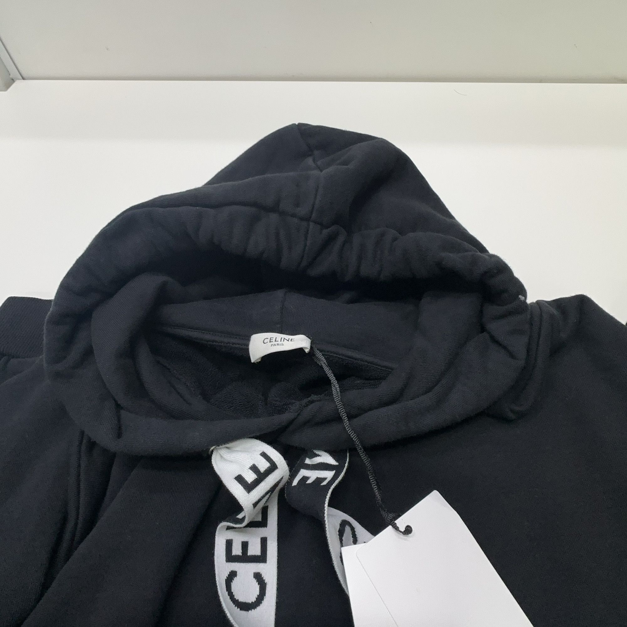 Celine Celine Logo Drawstring Hoodie Size XL Size US XL / EU 56 / 4 - 6 Thumbnail