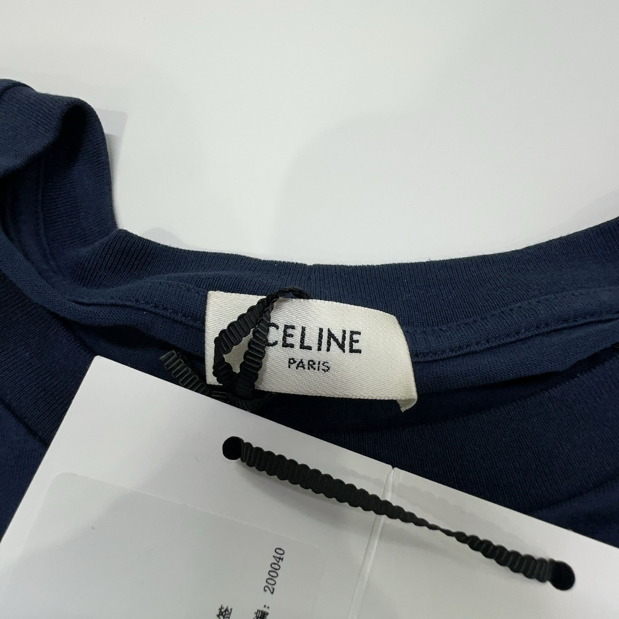Celine Celine Logo Print T-Shirt Navy Size L Size US L / EU 52-54 / 3 - 6 Thumbnail