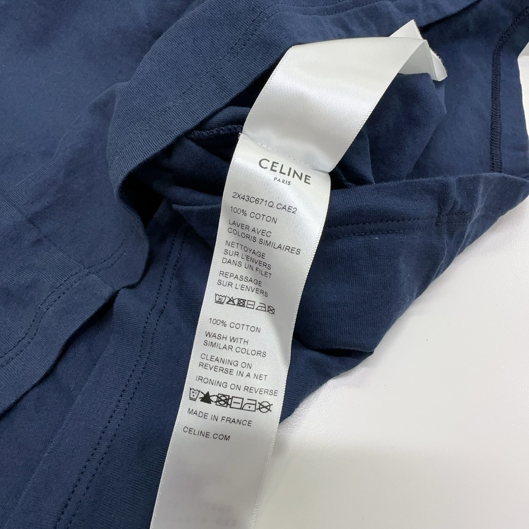 Celine Celine Logo Print T-Shirt Navy Size L Size US L / EU 52-54 / 3 - 3 Thumbnail