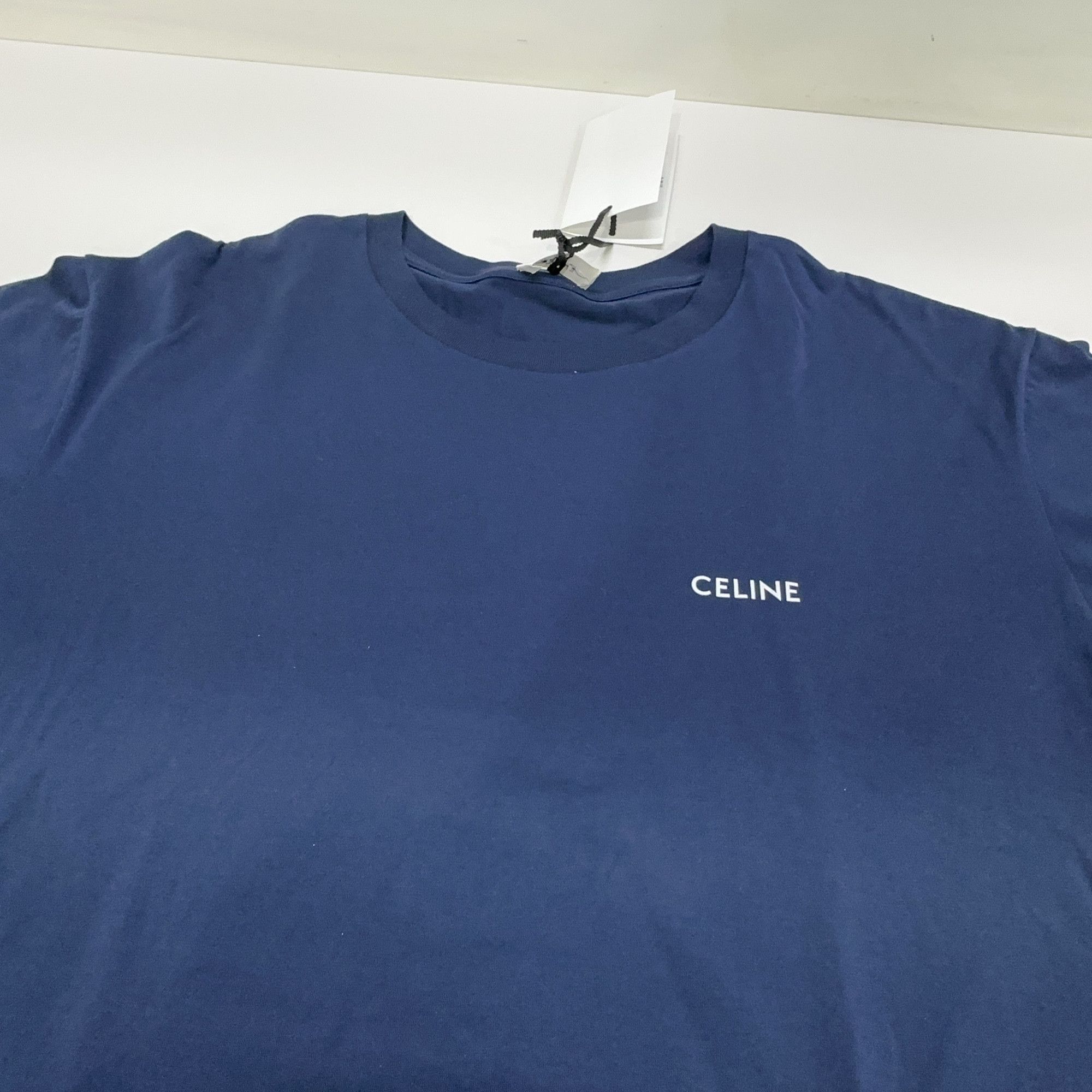 Celine Celine Logo Print T-Shirt Navy Size L Size US L / EU 52-54 / 3 - 7 Thumbnail