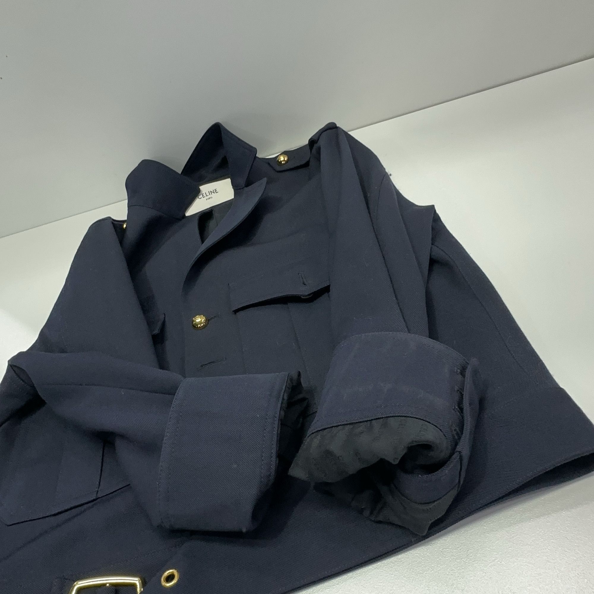 Celine CELINE Navy Wool Gold Button Jacket Size 40 Size M / US 6-8 / IT 42-44 - 7 Thumbnail