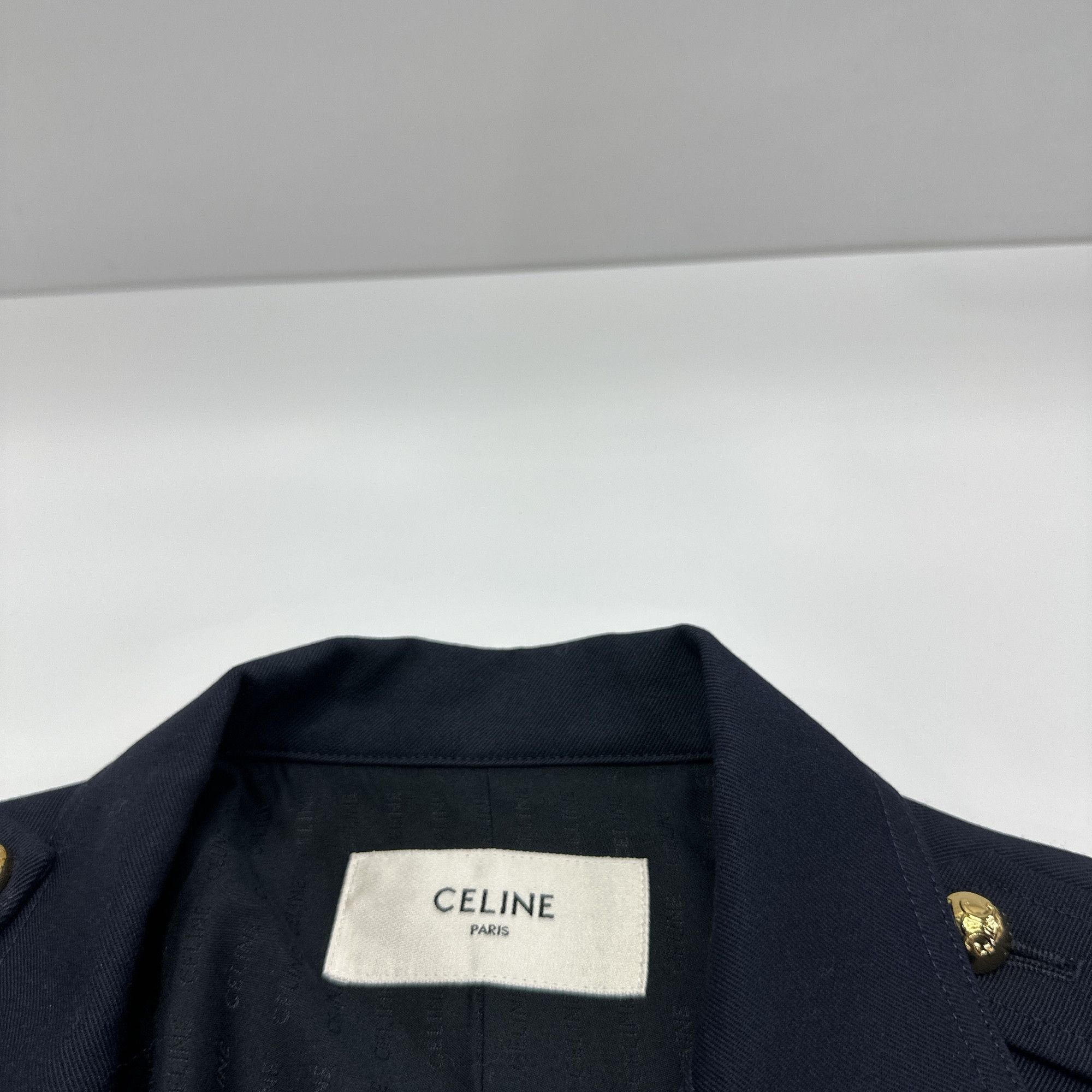 Celine CELINE Navy Wool Gold Button Jacket Size 40 Size M / US 6-8 / IT 42-44 - 3 Thumbnail