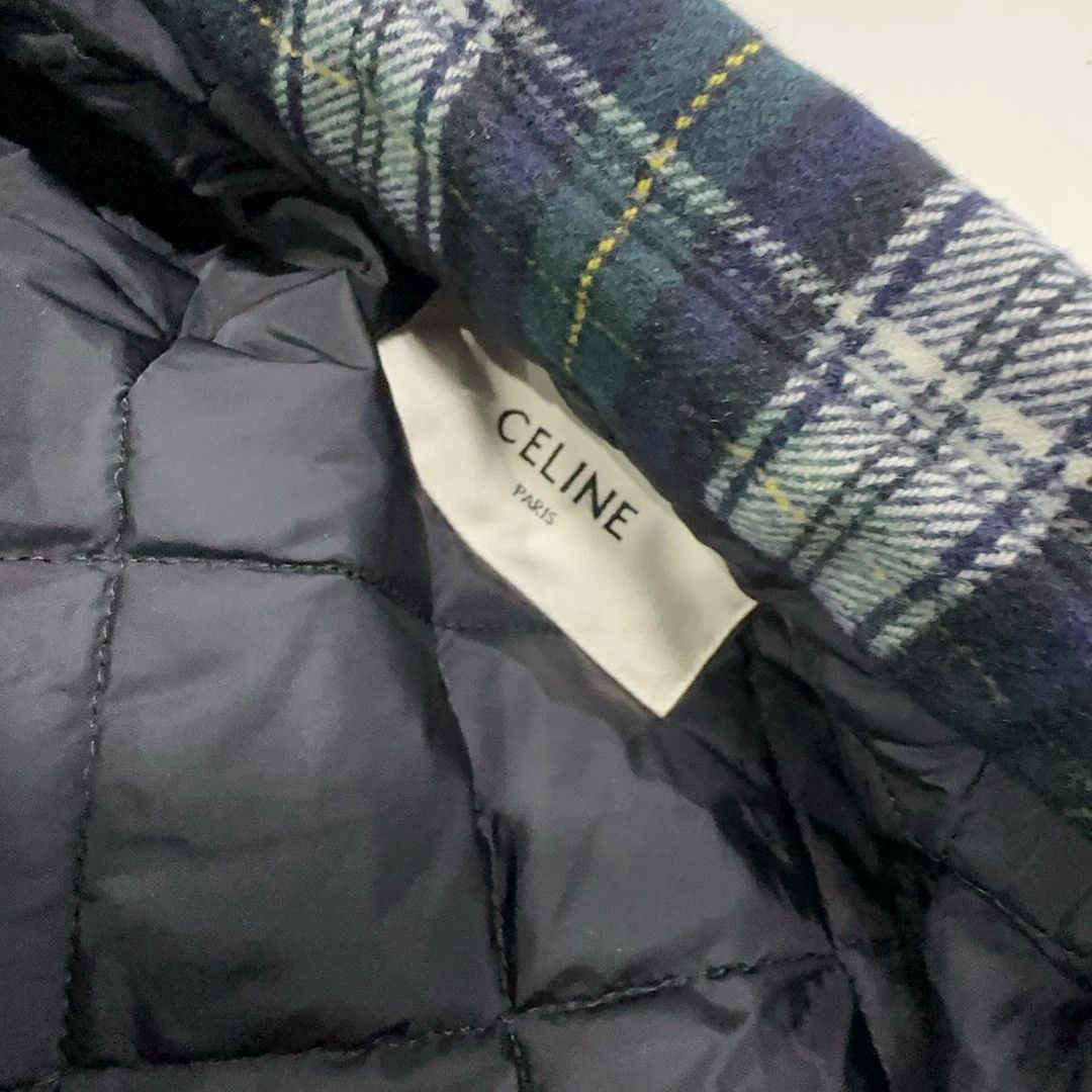 Celine Celine Plaid Cashmere Quilted Button Up Shirt Size 36 Size XS / US 0-2 / IT 36-38 - 5 Thumbnail