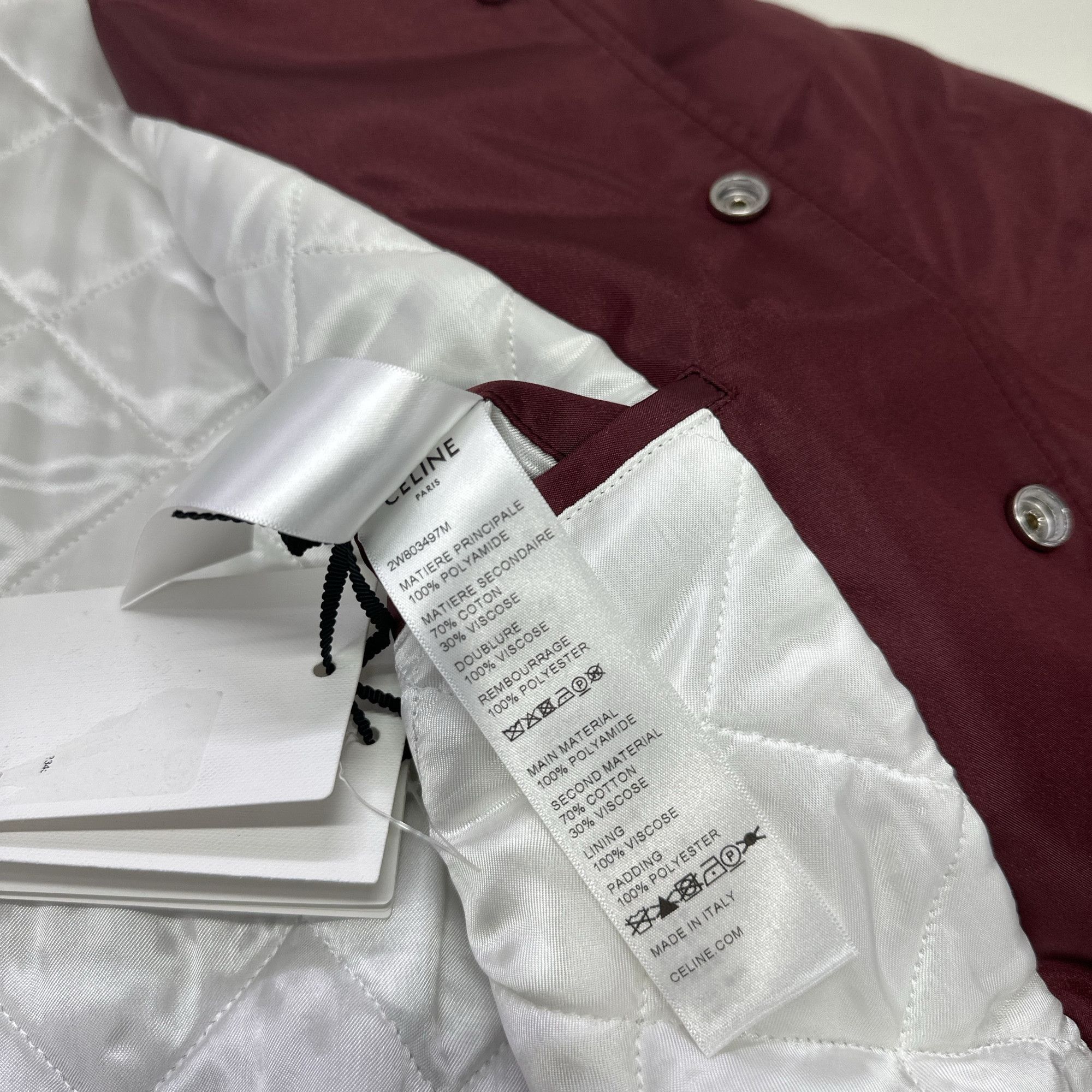 Celine CELINE Logo Varsity Jacket Burgundy Size 36 Size XS / US 0-2 / IT 36-38 - 7 Thumbnail