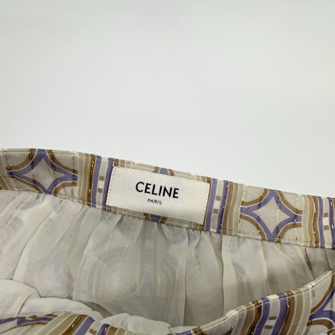 Celine Celine Printed Silk Midi Skirt Size 38 Size 27" / US 4 / IT 40 - 3 Thumbnail