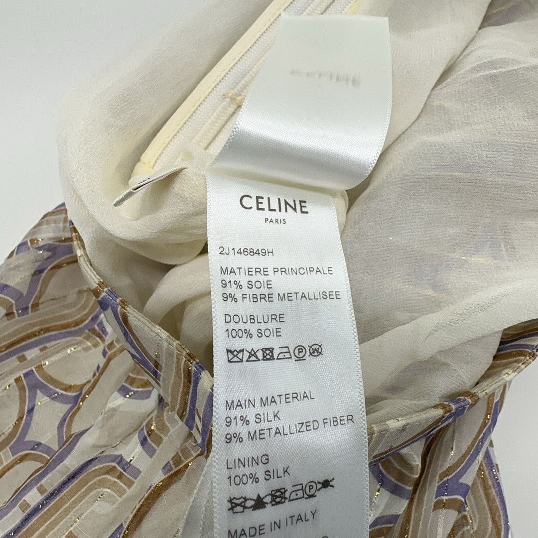 Celine Celine Printed Silk Midi Skirt Size 38 Size 27" / US 4 / IT 40 - 5 Thumbnail