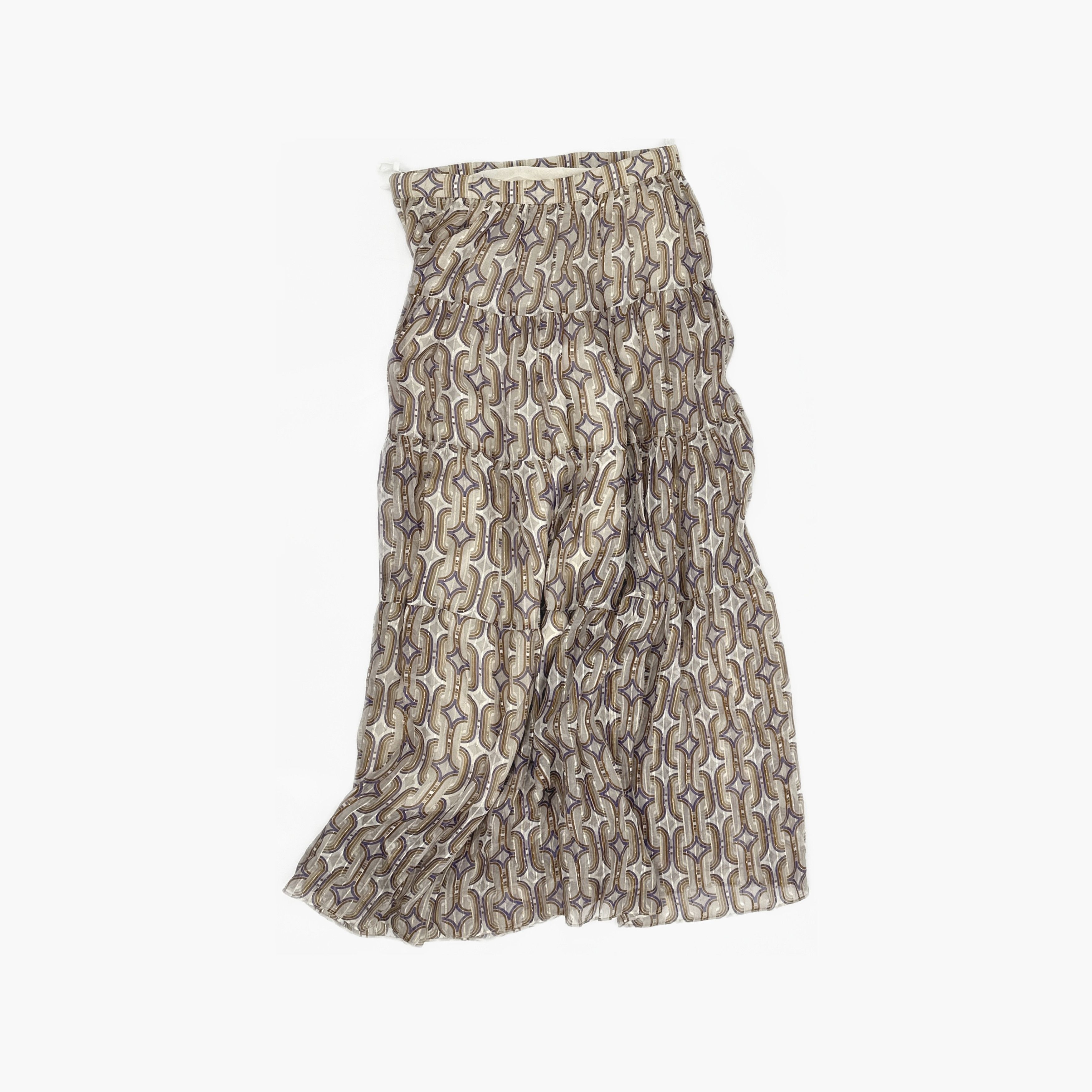 Celine Celine Printed Silk Midi Skirt Size 38 Size 27" / US 4 / IT 40 - 2 Thumbnail
