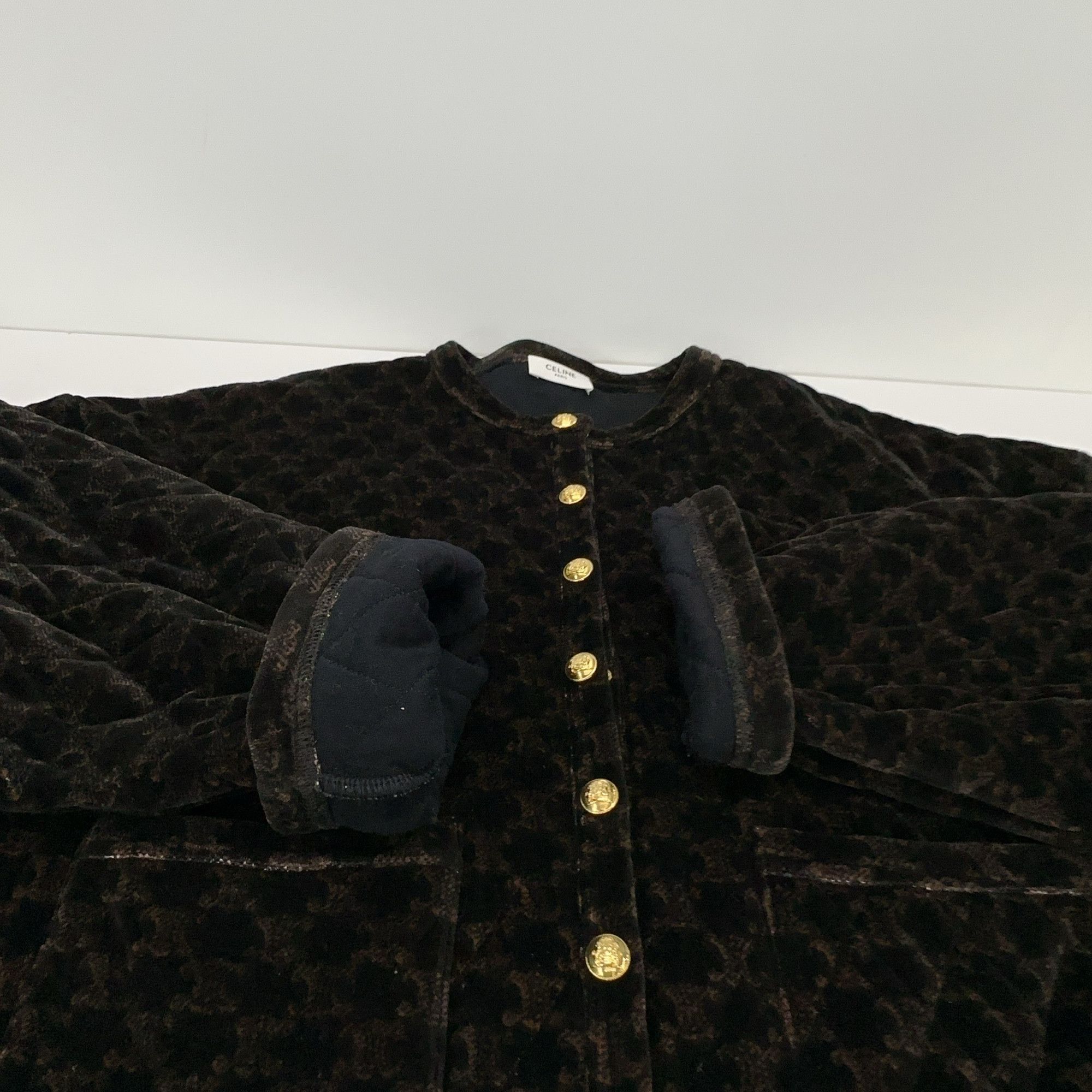 Celine CELINE Triomphe Quilted Velvet Jacket Size 36 Size XS / US 0-2 / IT 36-38 - 7 Thumbnail