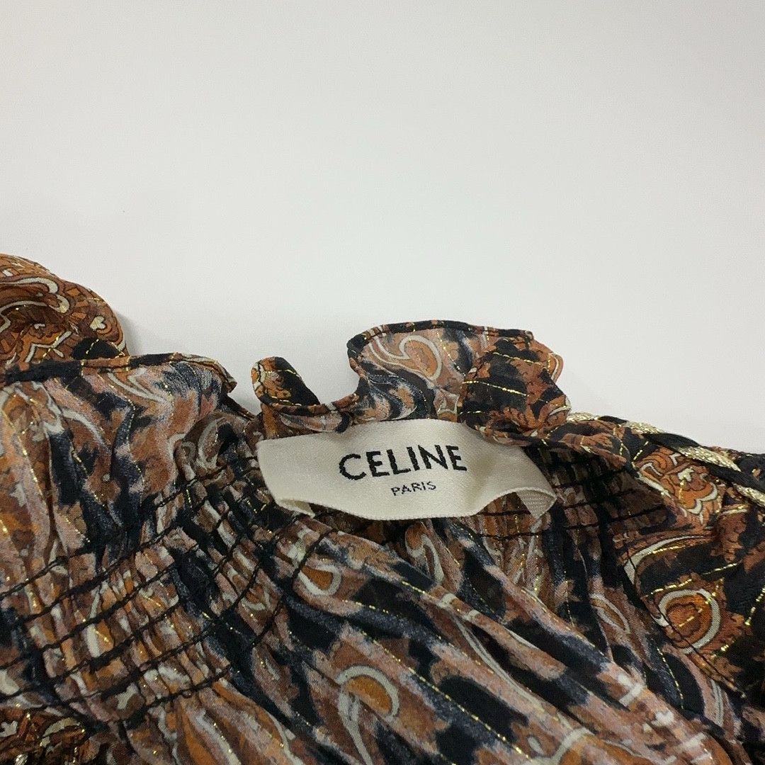 Celine CELINE Printed Silk Midi Dress Size 36 Size XS / US 0-2 / IT 36-38 - 5 Thumbnail