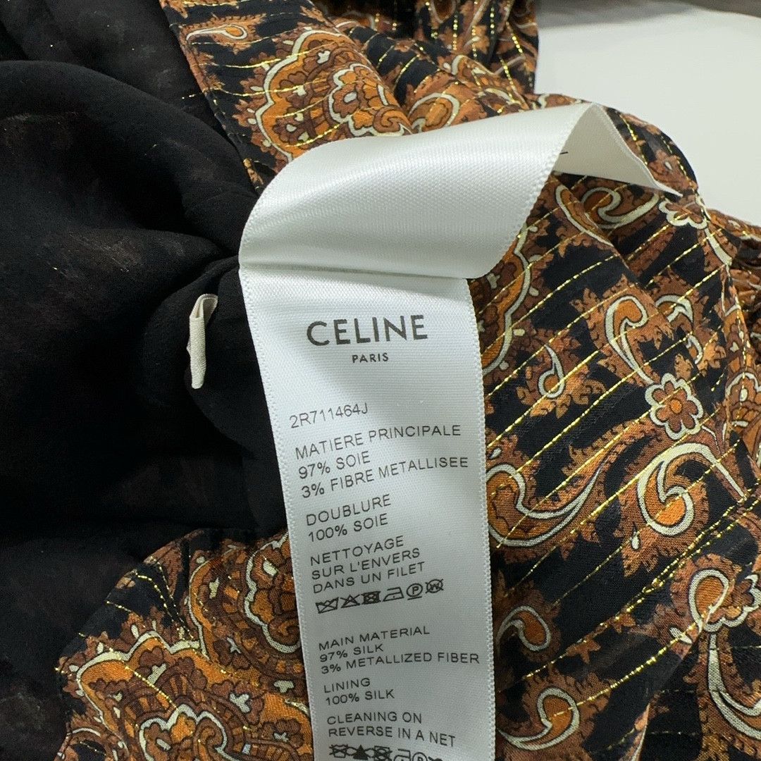 Celine CELINE Printed Silk Midi Dress Size 36 Size XS / US 0-2 / IT 36-38 - 3 Thumbnail