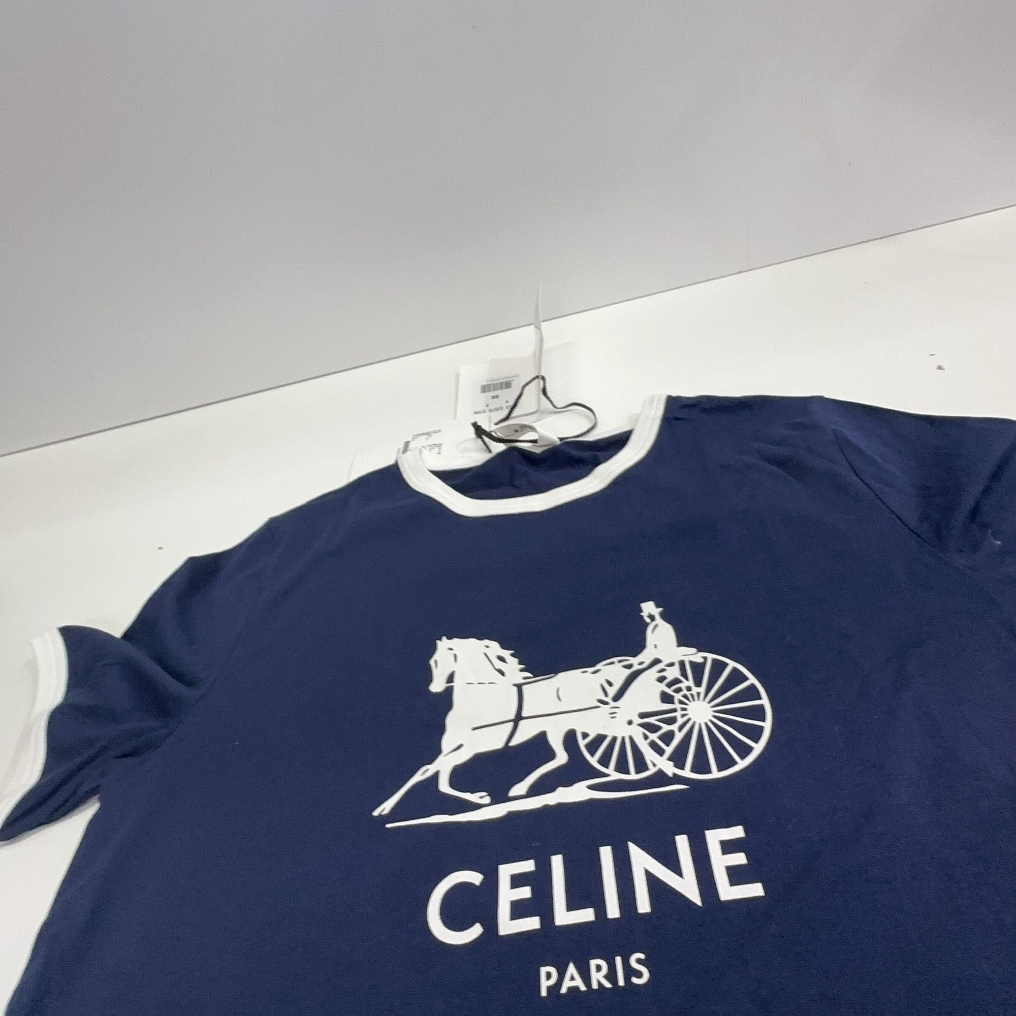 Celine Celine Horse Carriage Logo Ringer T-Shirt Size S Size S / US 4 / IT 40 - 8 Thumbnail