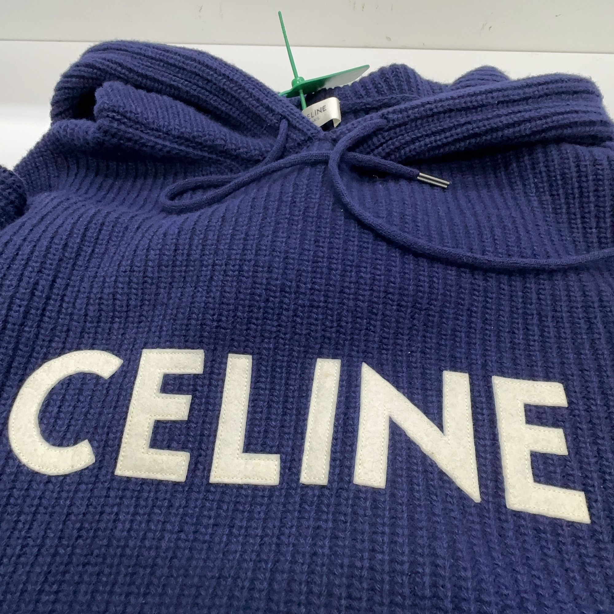 Celine Celine Logo Wool Hoodie Size L Size US L / EU 52-54 / 3 - 7 Thumbnail
