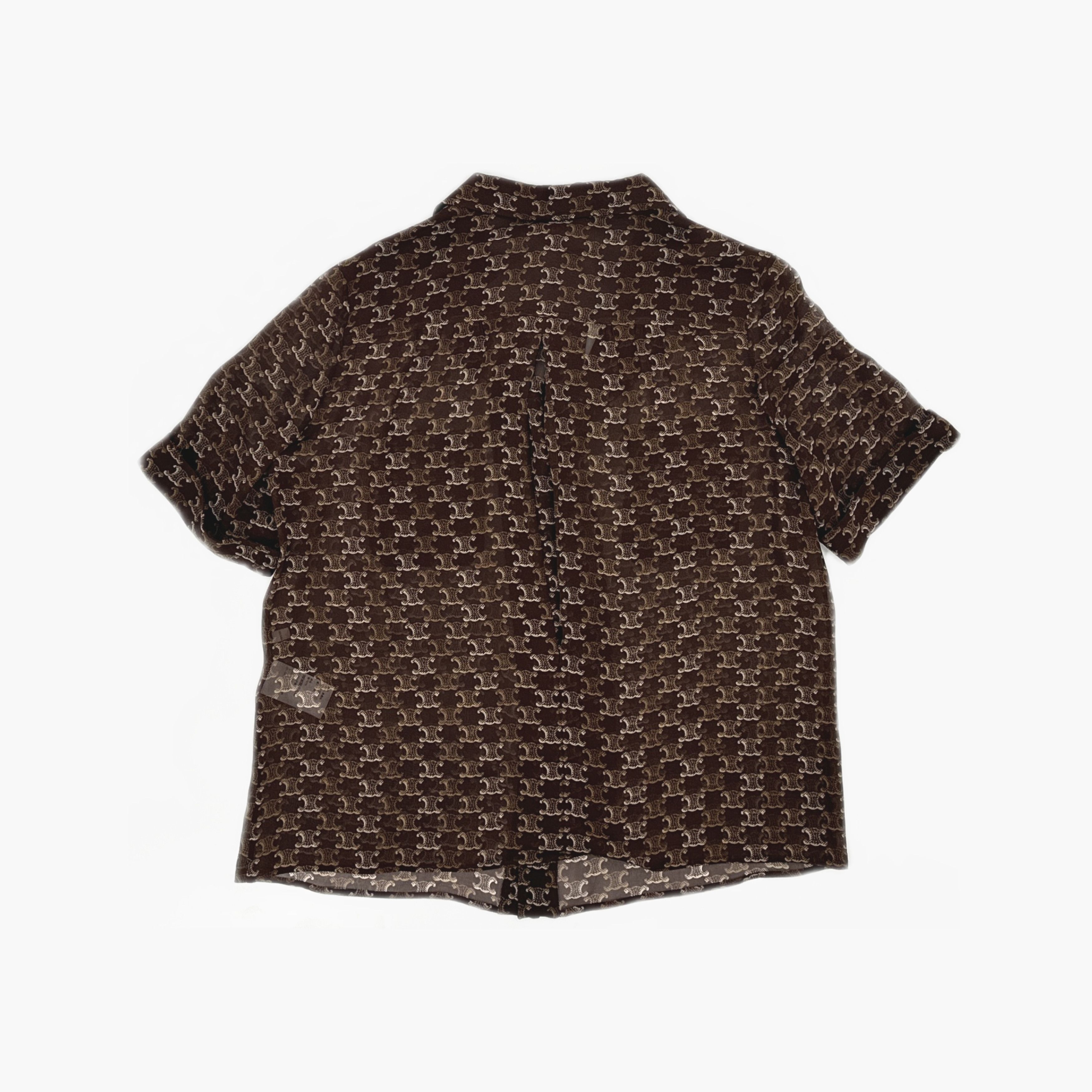 Celine CELINE Triomphe Print Silk Button Up Shirt Size 40 Size M / US 6-8 / IT 42-44 - 2 Thumbnail