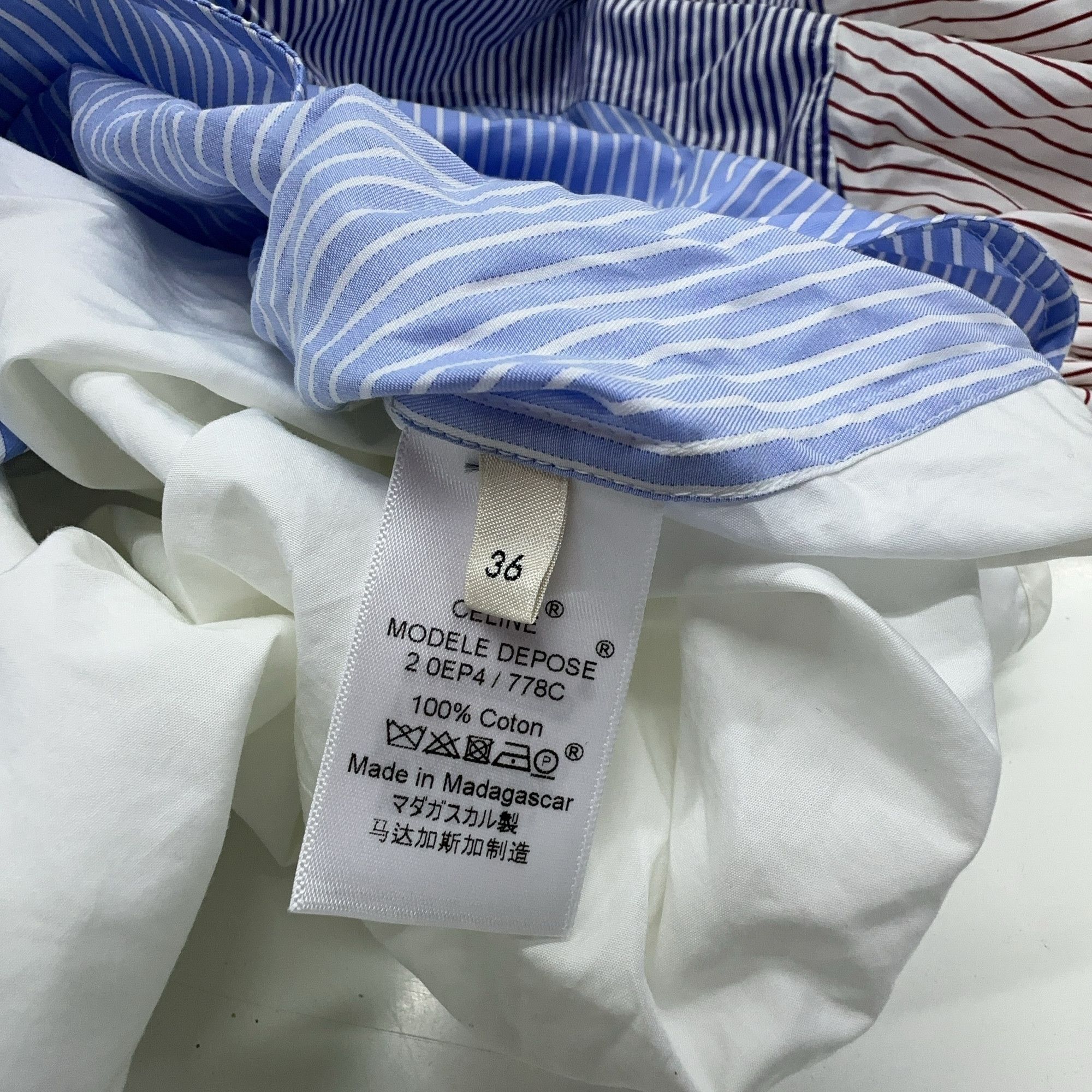 Celine Celine Striped Panel Button Up Shirt Size 36 Size XS / US 0-2 / IT 36-38 - 4 Thumbnail
