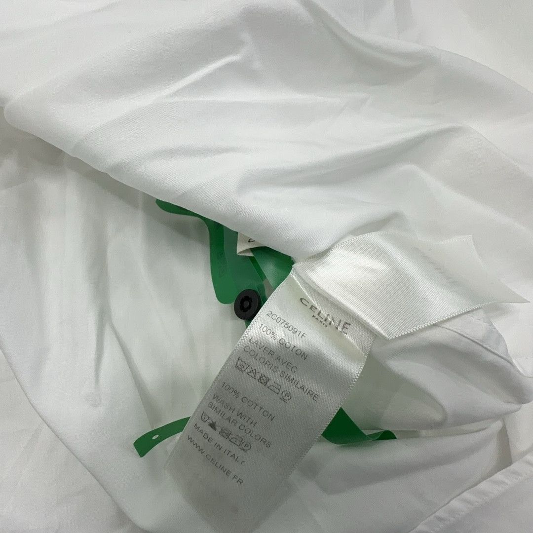 Celine Celine White Cotton Long Sleeve Shirt Size M Size US XXS / EU 40 - 3 Thumbnail