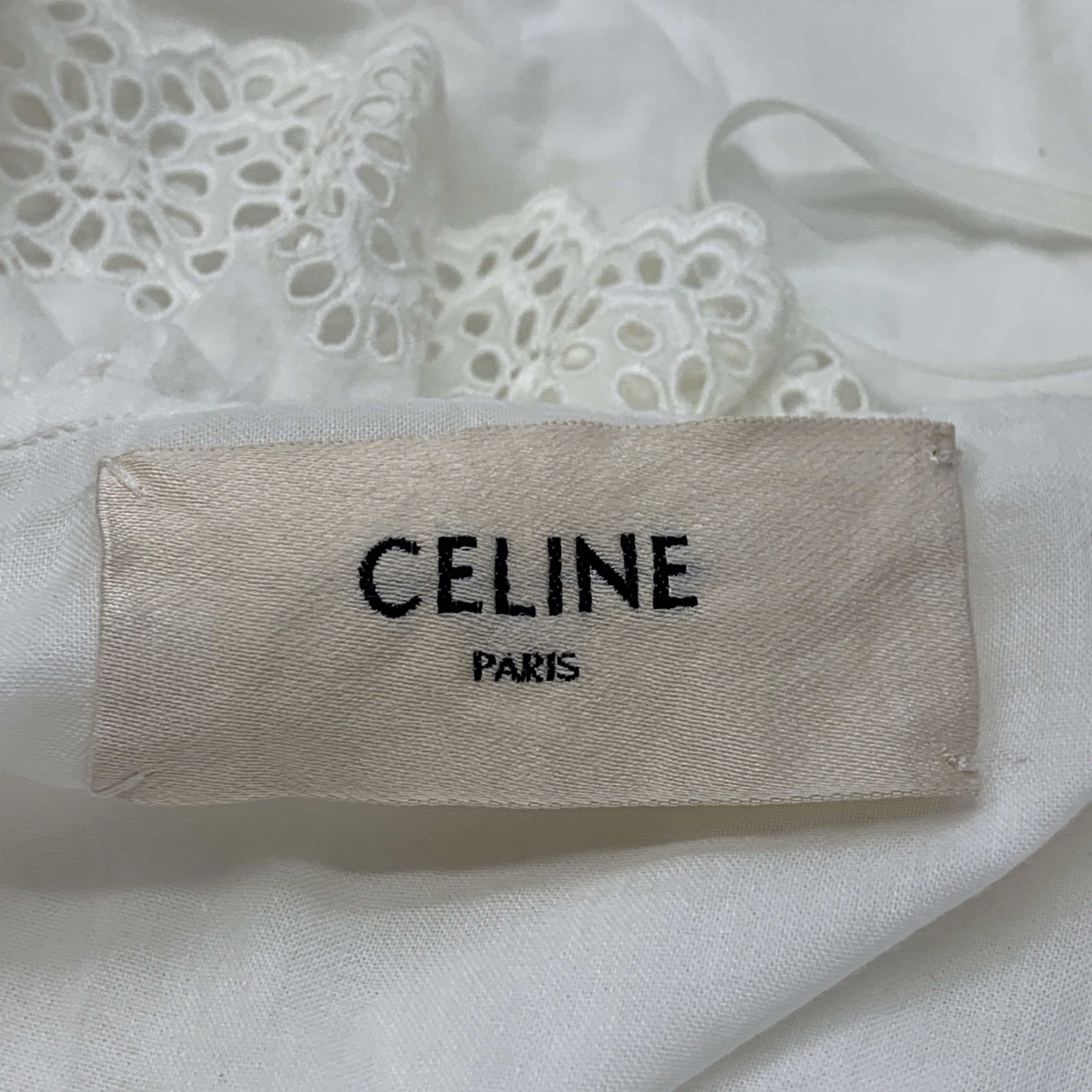 Celine Celine Embroidered White Midi Dress Size 40 Size M / US 6-8 / IT 42-44 - 3 Thumbnail