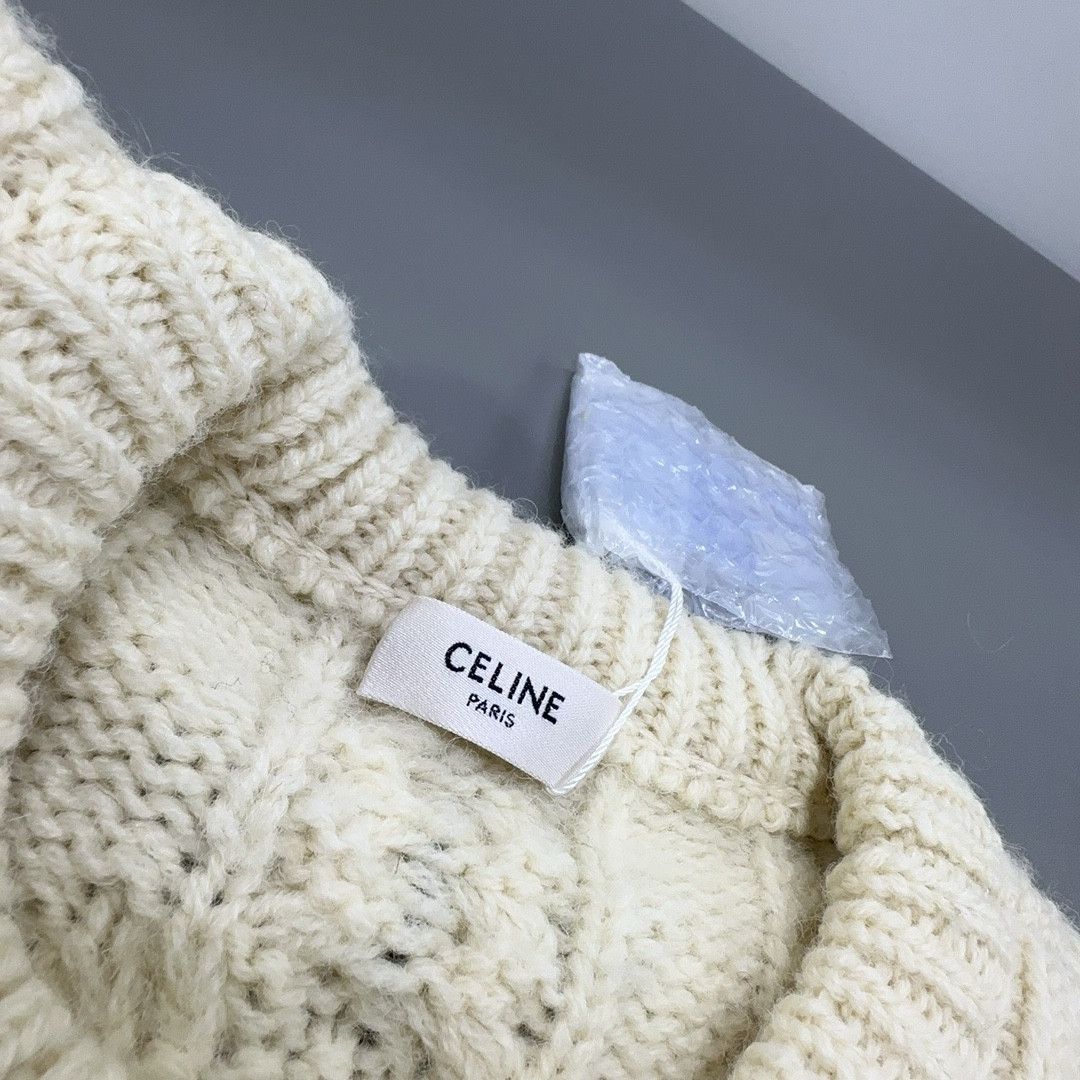 Celine Celine Triomphe Logo Cable Knit Sweater Size M Size M / US 6-8 / IT 42-44 - 5 Thumbnail