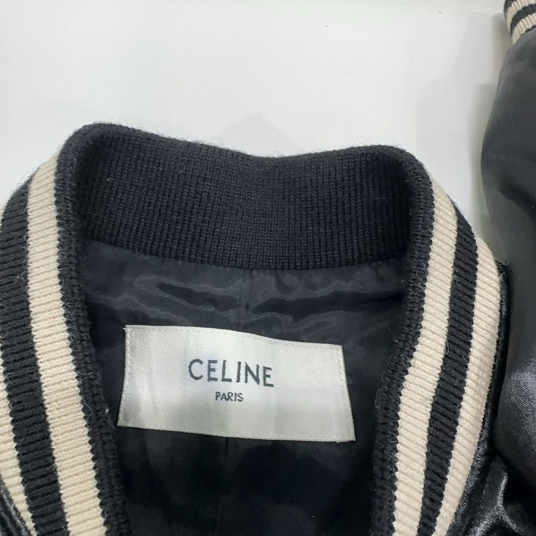 Celine CELINE Triomphe Logo Satin Bomber Jacket Size 34 Size XS / US 0-2 / IT 36-38 - 7 Thumbnail