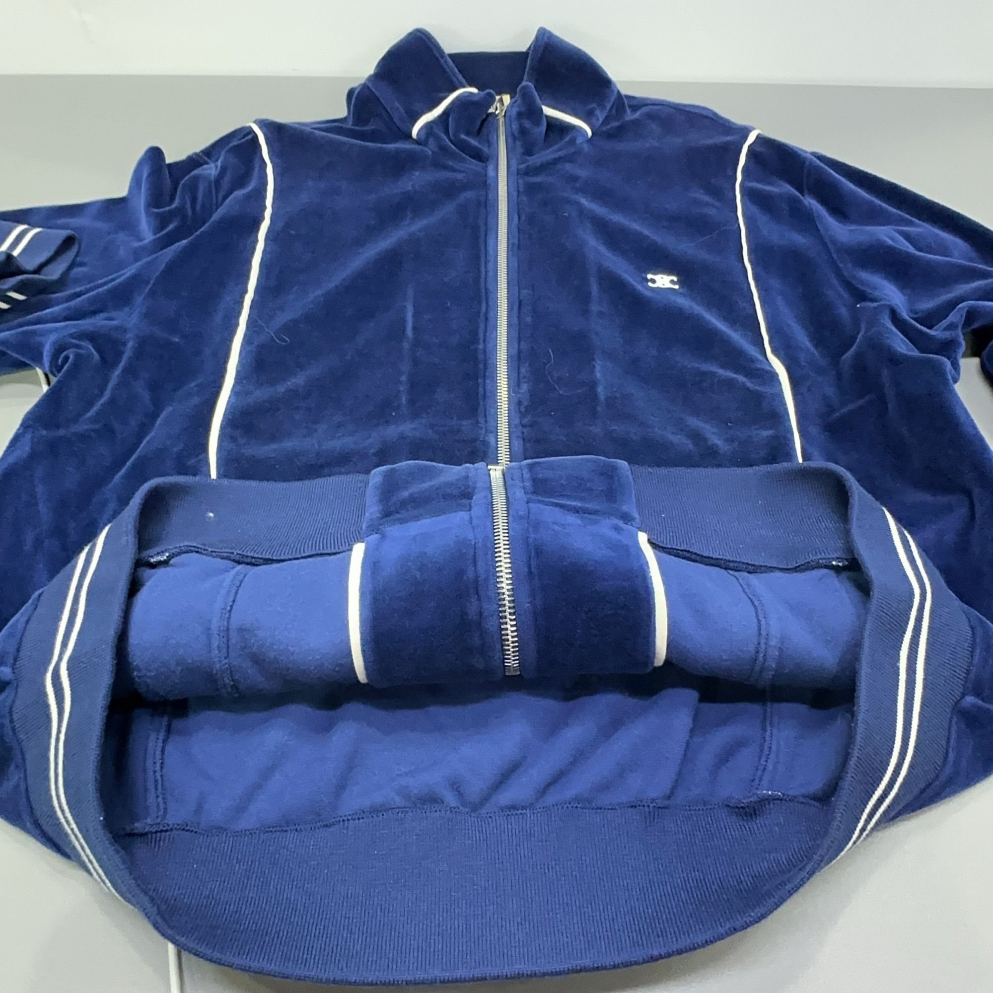 Celine Celine Velvet Logo Track Jacket Size L Size US L / EU 52-54 / 3 - 9 Thumbnail