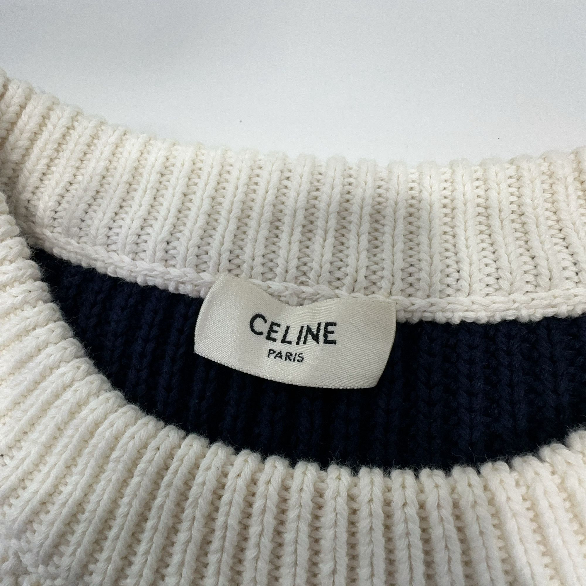Celine Celine Striped Logo Knit Sweater Size M Size US M / EU 48-50 / 2 - 3 Thumbnail