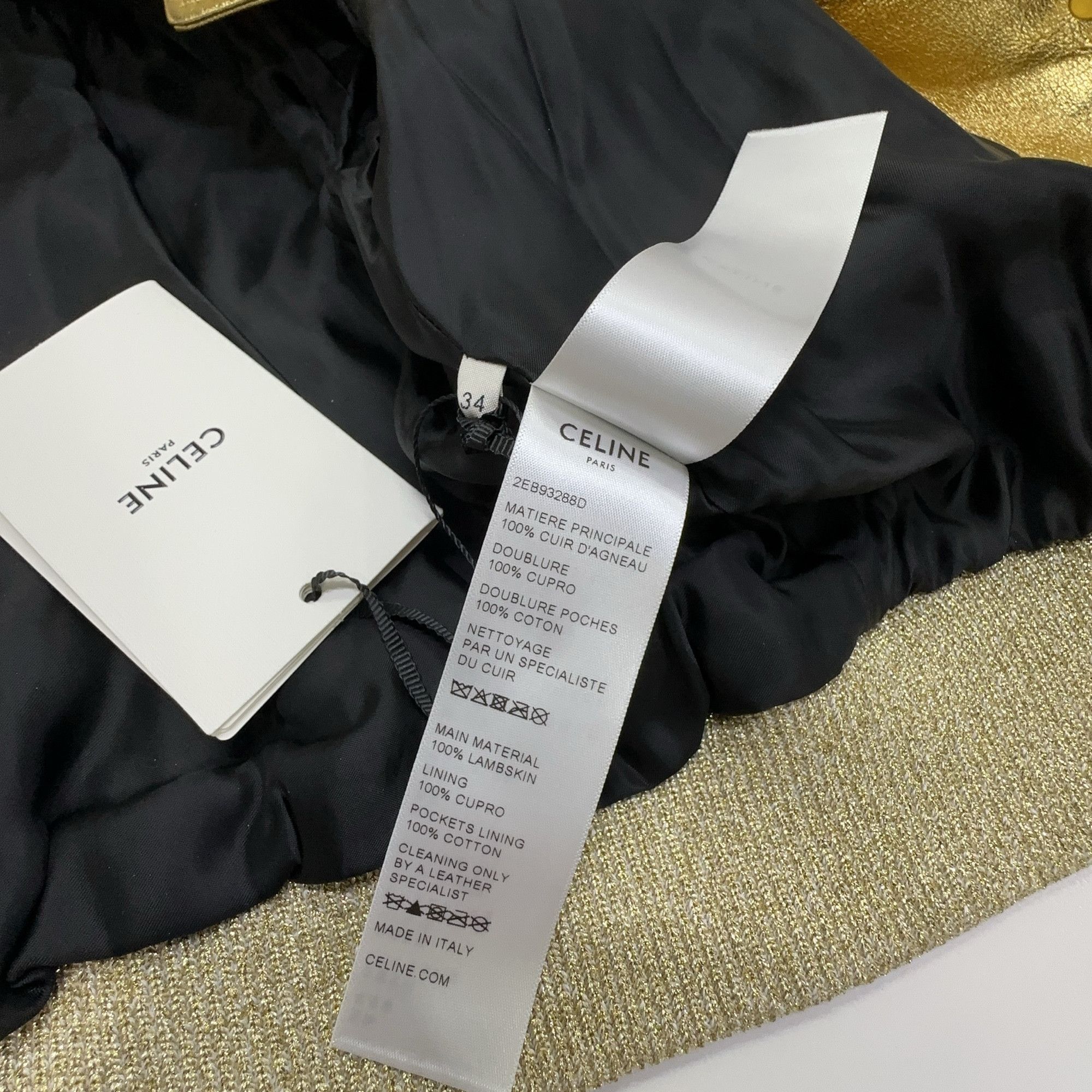 Celine Celine Triomphe Logo Lambskin Jacket Size 34 Size XS / US 0-2 / IT 36-38 - 3 Thumbnail