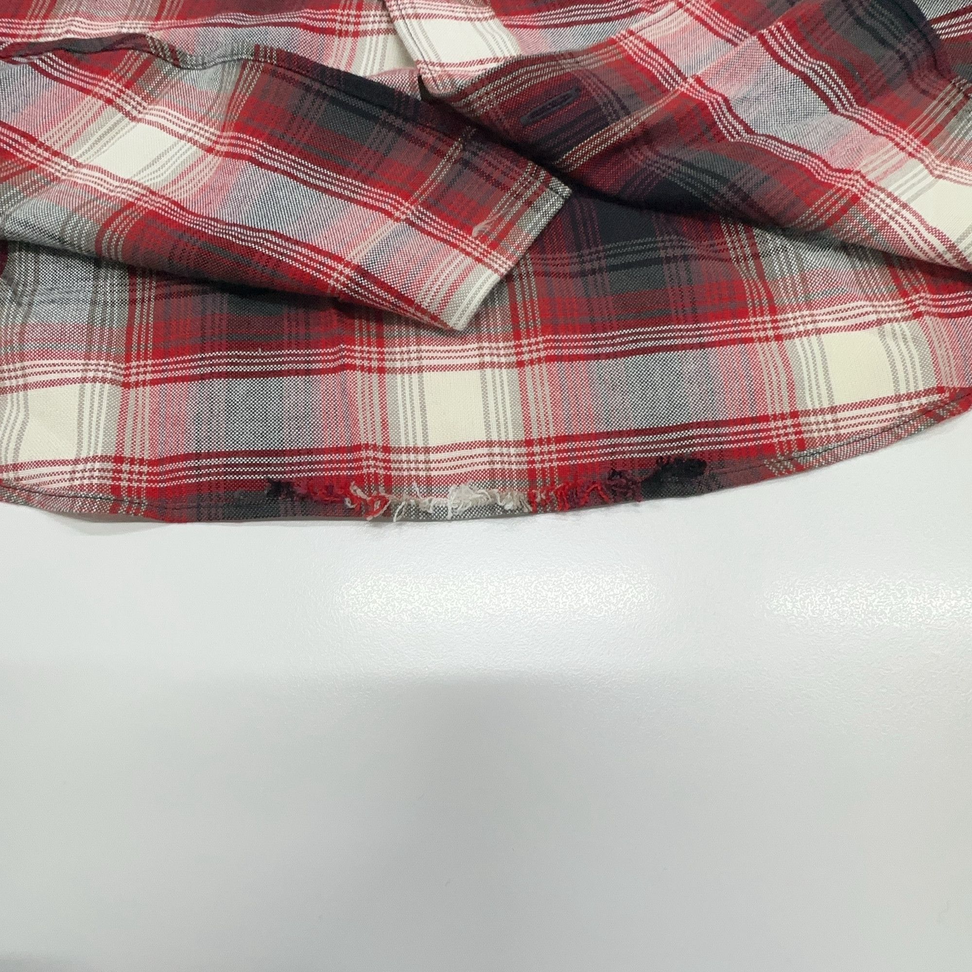 Celine Celine Red Plaid Button Up Shirt Size 34 Size XXS / US 00 / IT 34 - 6 Thumbnail