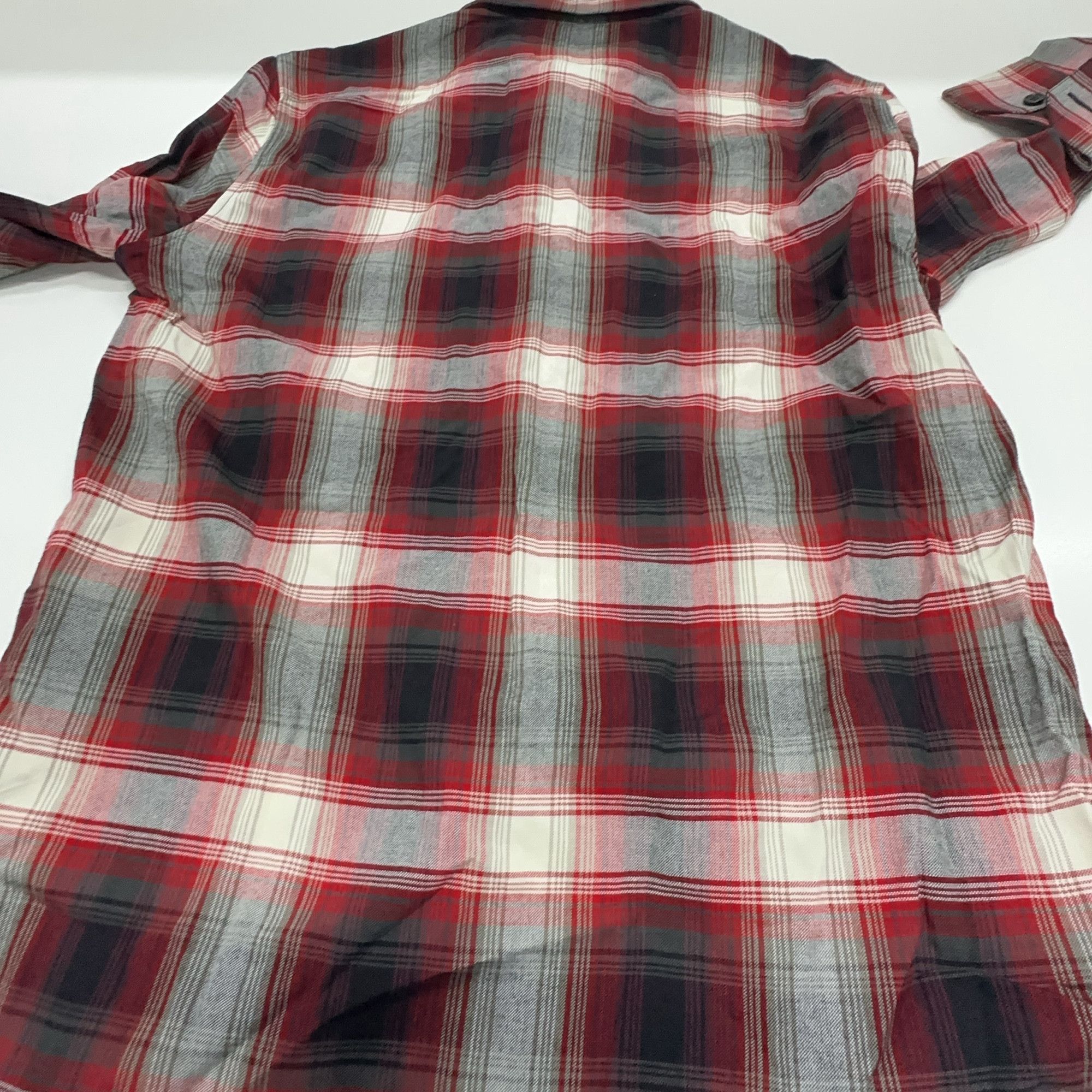 Celine Celine Red Plaid Button Up Shirt Size 34 Size XXS / US 00 / IT 34 - 5 Thumbnail