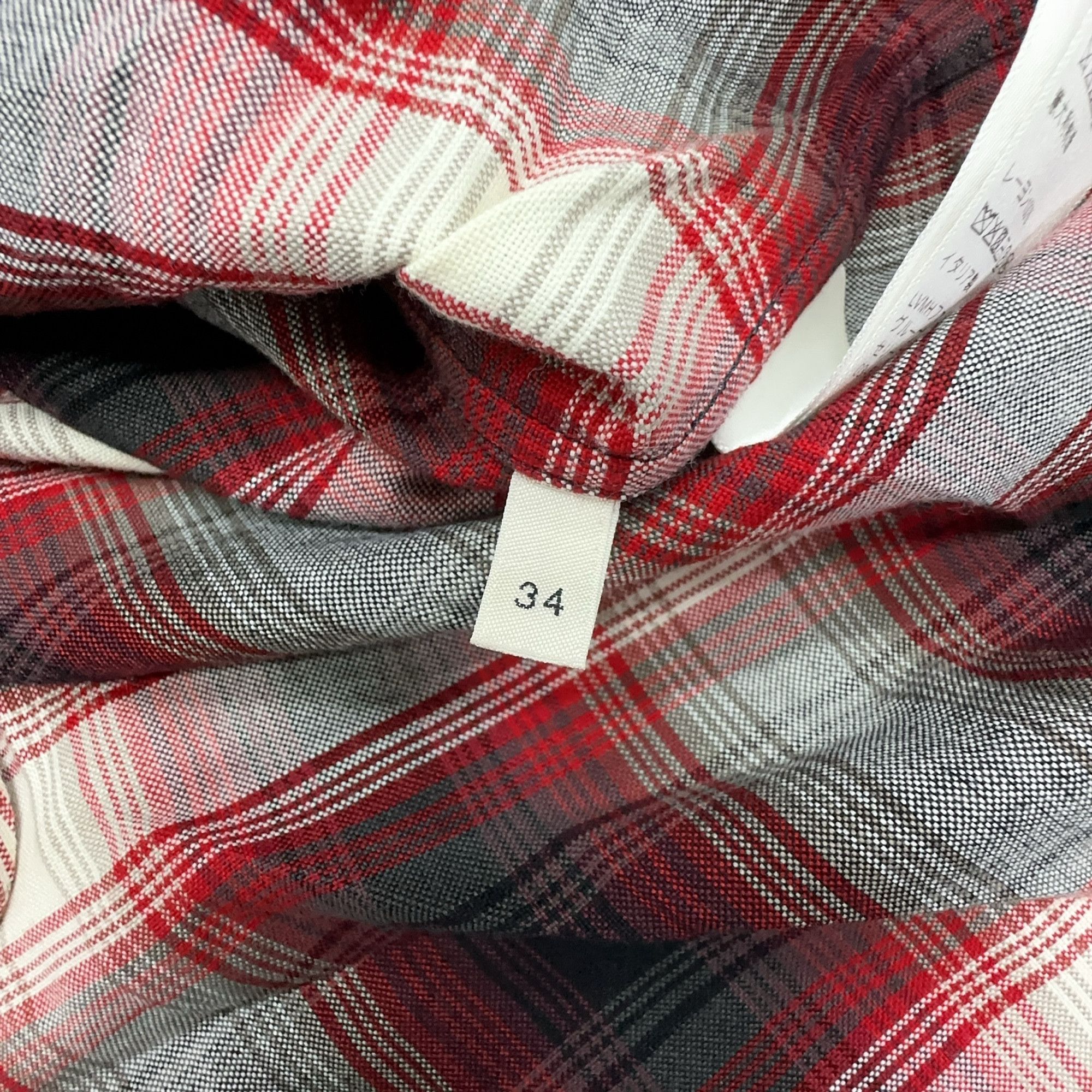 Celine Celine Red Plaid Button Up Shirt Size 34 Size XXS / US 00 / IT 34 - 3 Thumbnail