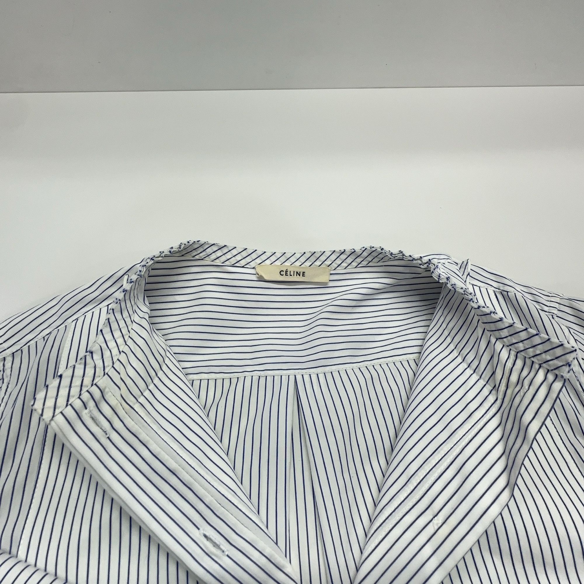 Celine Celine Striped Button Up Shirt 38 Size S / US 4 / IT 40 - 6 Thumbnail
