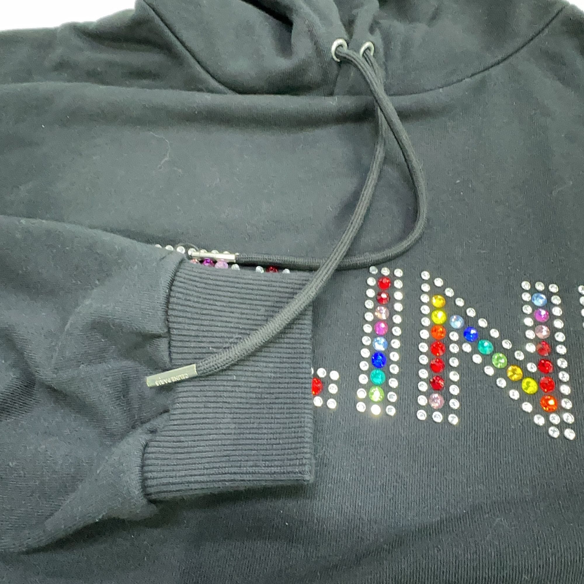Celine Celine Rhinestone Logo Hoodie Size M Size US M / EU 48-50 / 2 - 8 Thumbnail
