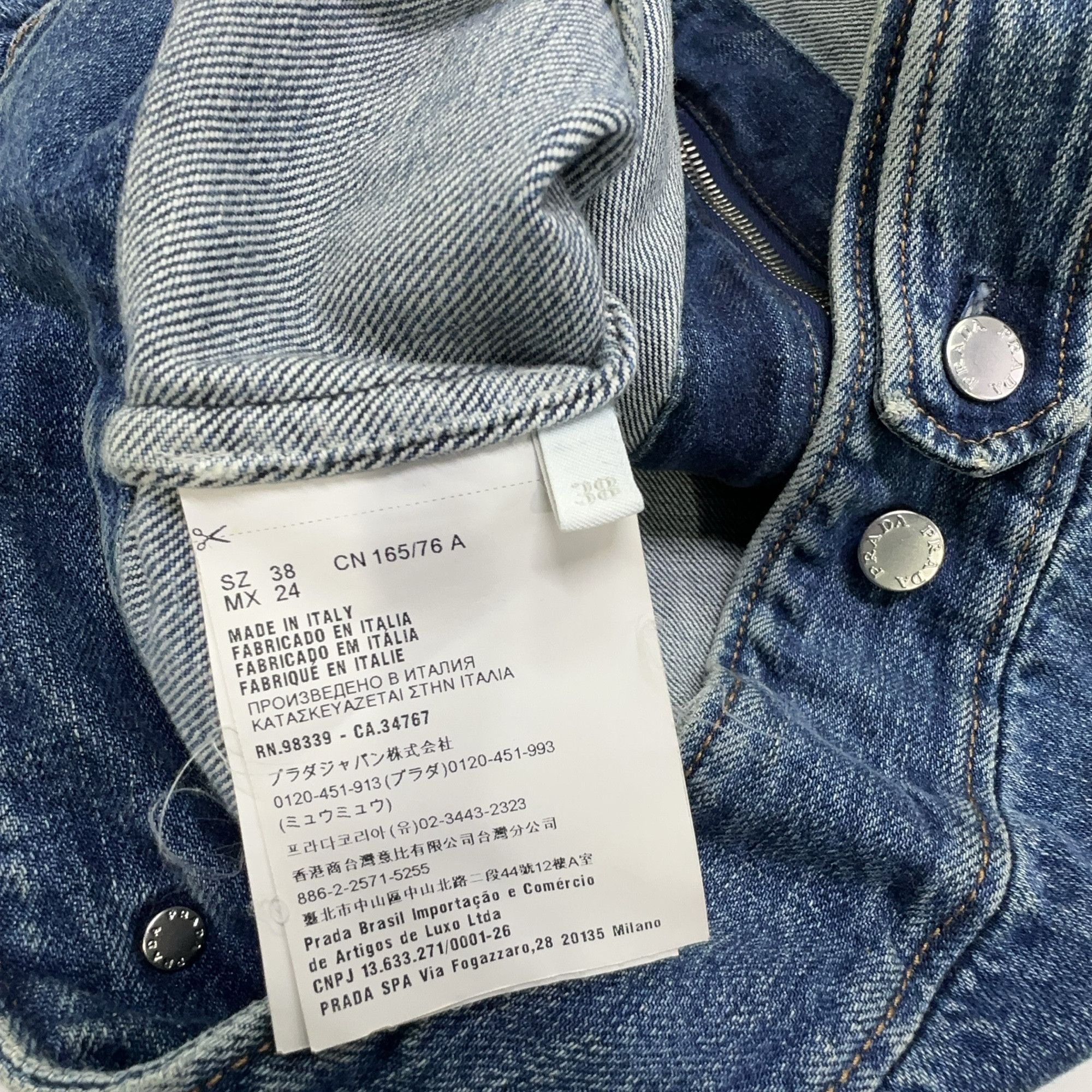 Prada Prada Logo Patch Zip Denim Jacket Size 38 Size XS / US 0-2 / IT 36-38 - 4 Thumbnail