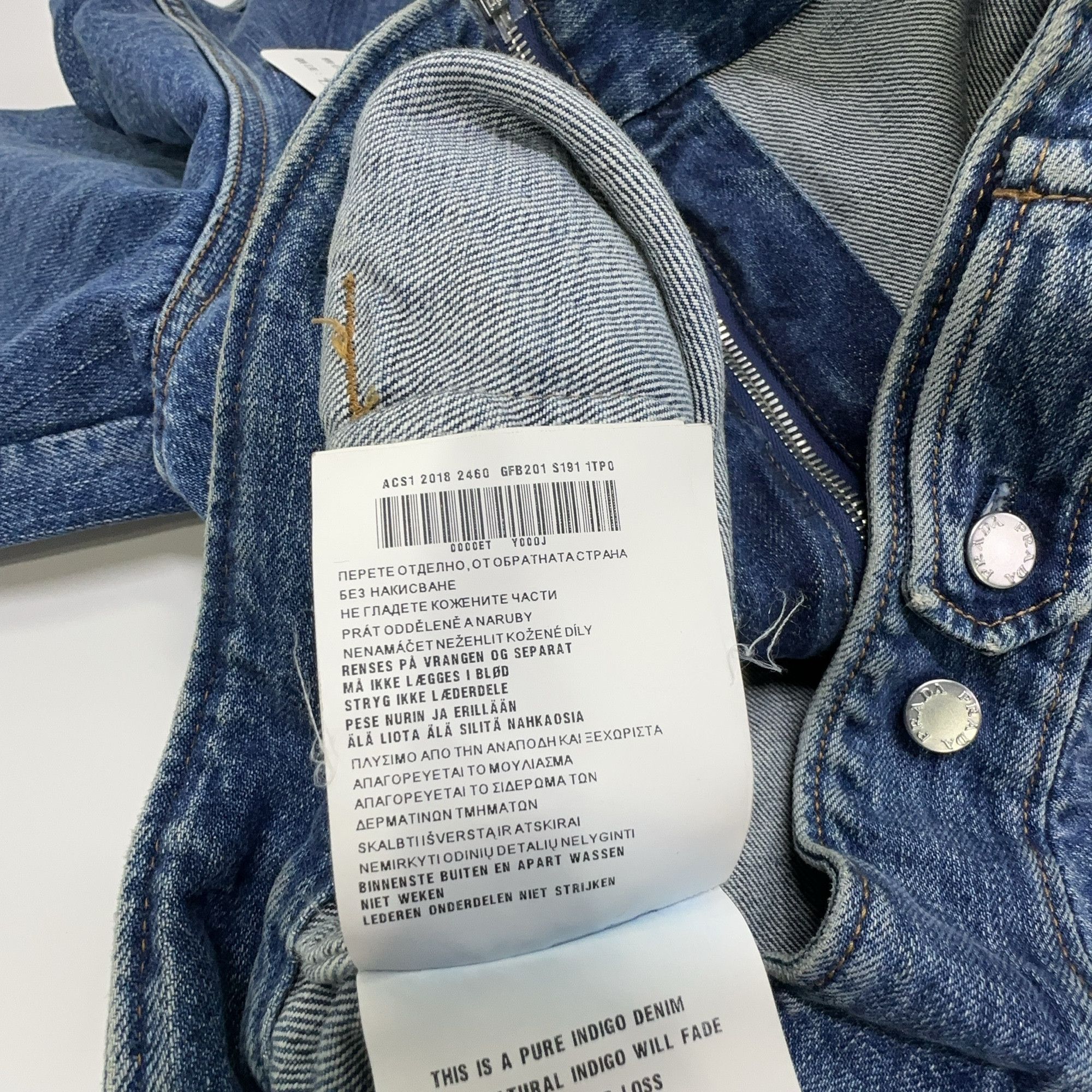 Prada Prada Logo Patch Zip Denim Jacket Size 38 Size XS / US 0-2 / IT 36-38 - 3 Thumbnail