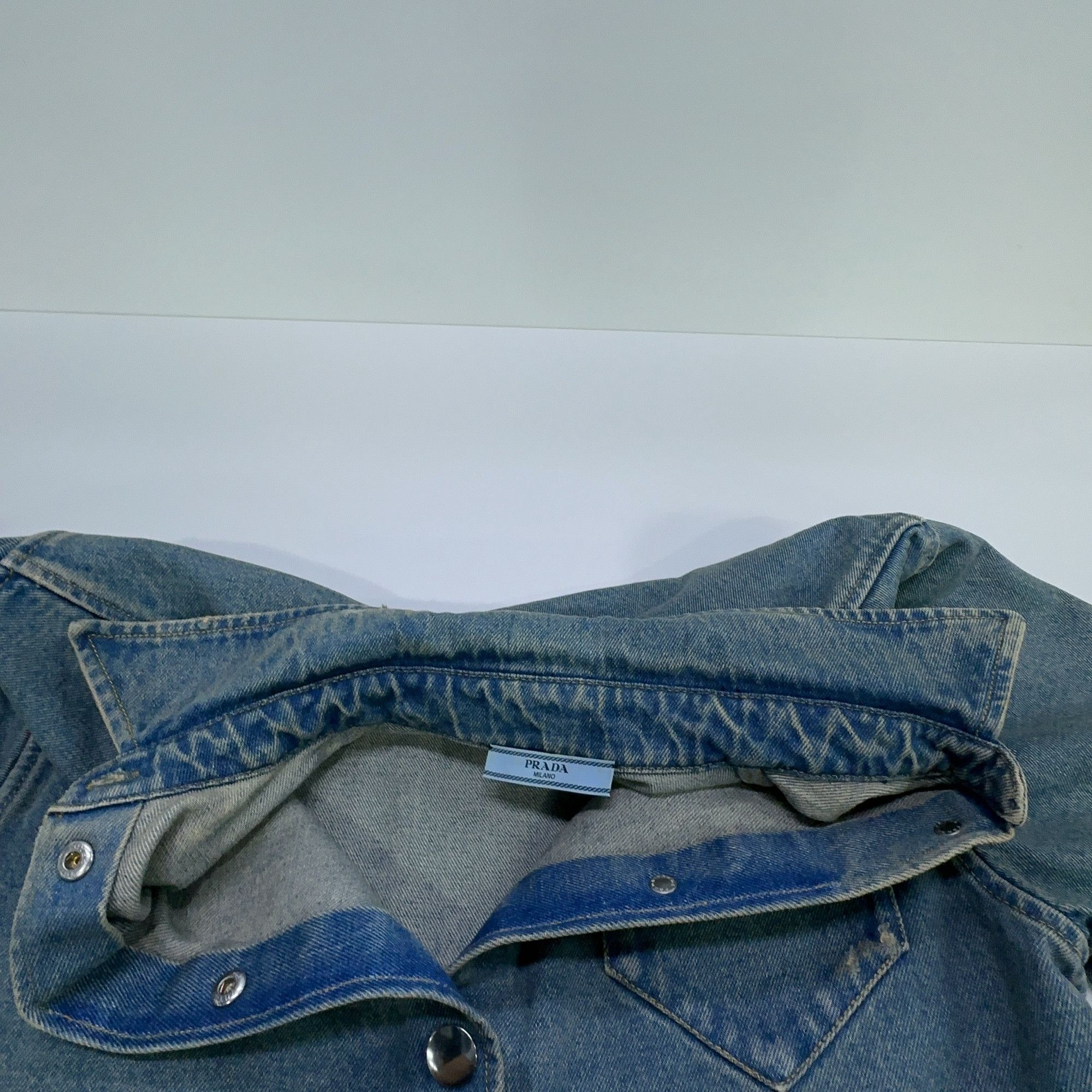 Prada Prada Logo Plaque Denim Button Up Shirt Size 42 Size M / US 6-8 / IT 42-44 - 6 Thumbnail
