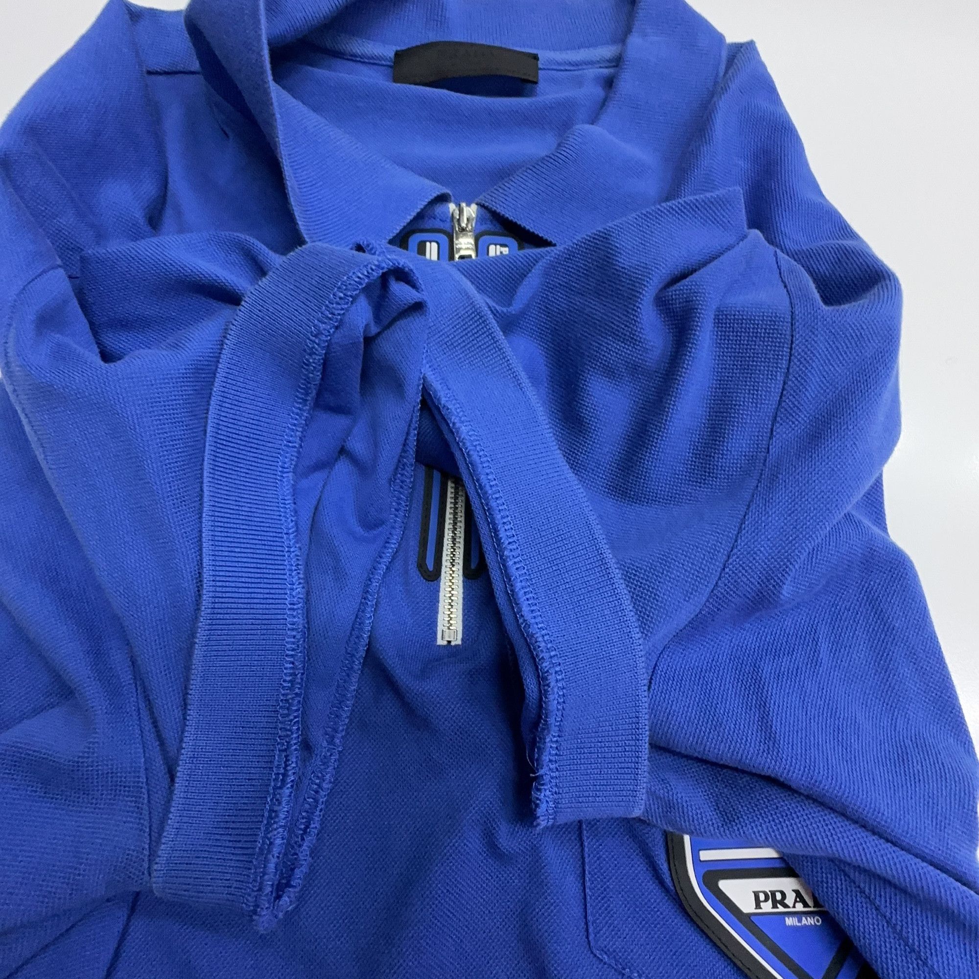 Prada Prada Logo Patch Half-Zip Polo Size M Size US M / EU 48-50 / 2 - 7 Thumbnail