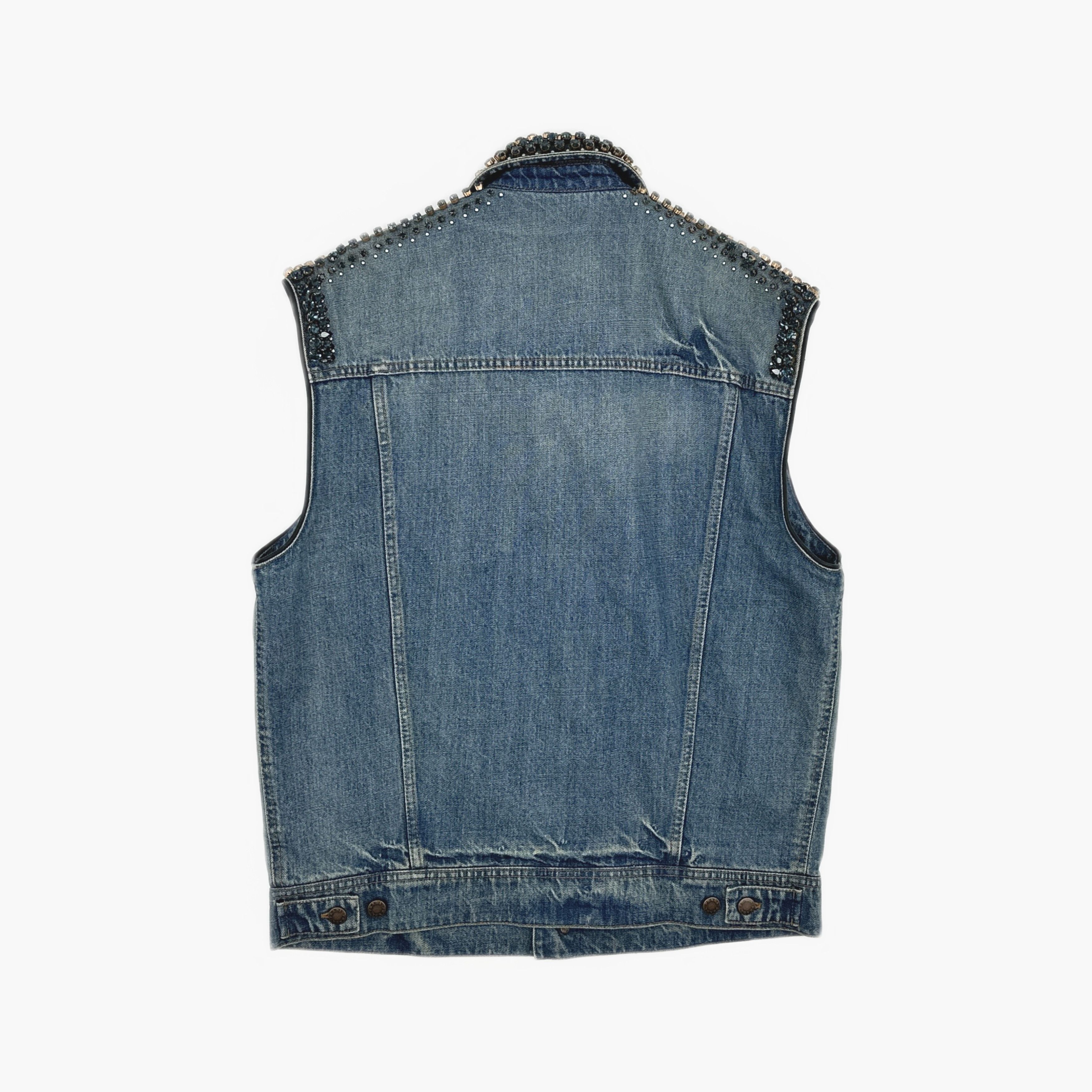 Prada Prada Crystal Embellished Denim Vest Size M Size US M / EU 48-50 / 2 - 2 Thumbnail