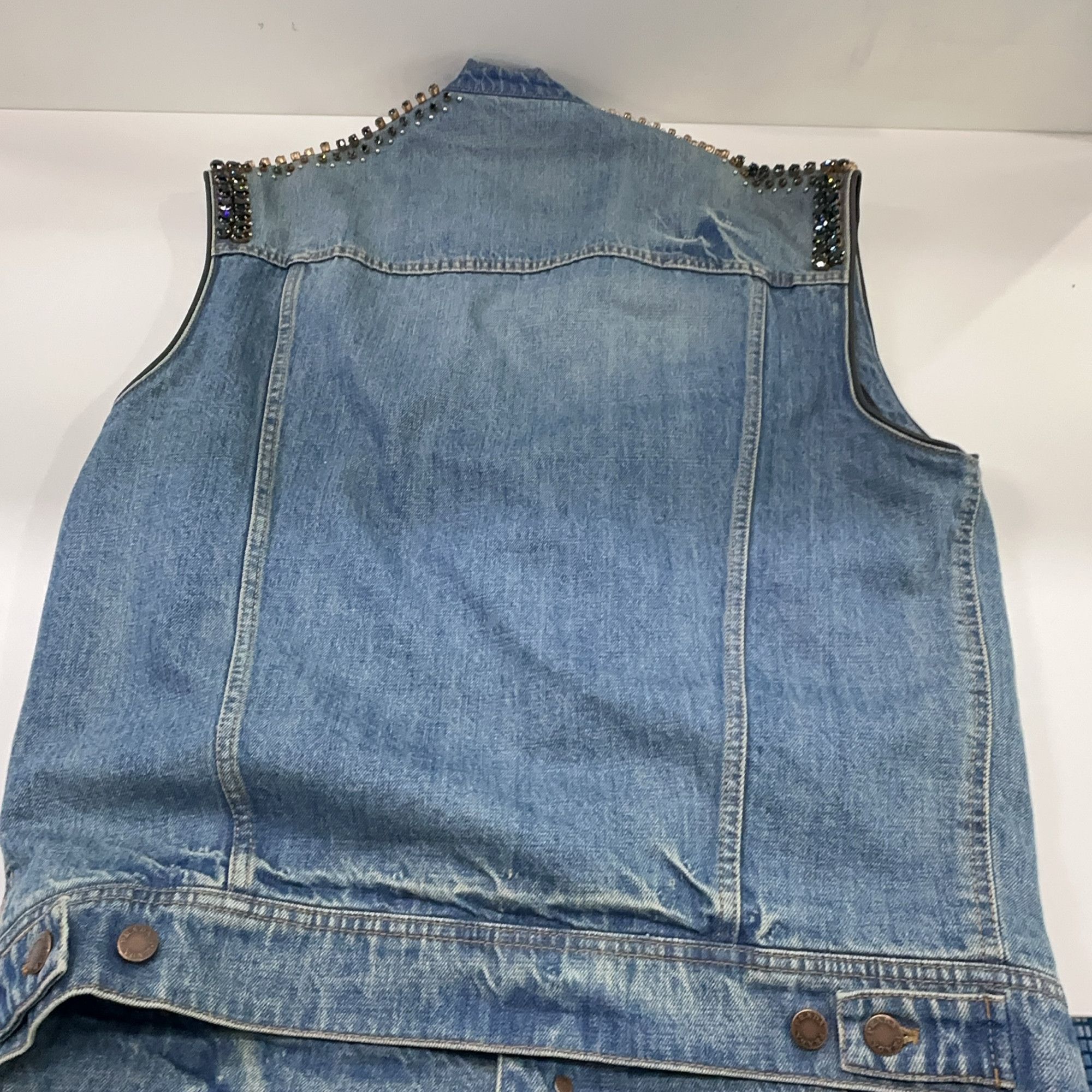 Prada Prada Crystal Embellished Denim Vest Size M Size US M / EU 48-50 / 2 - 10 Thumbnail