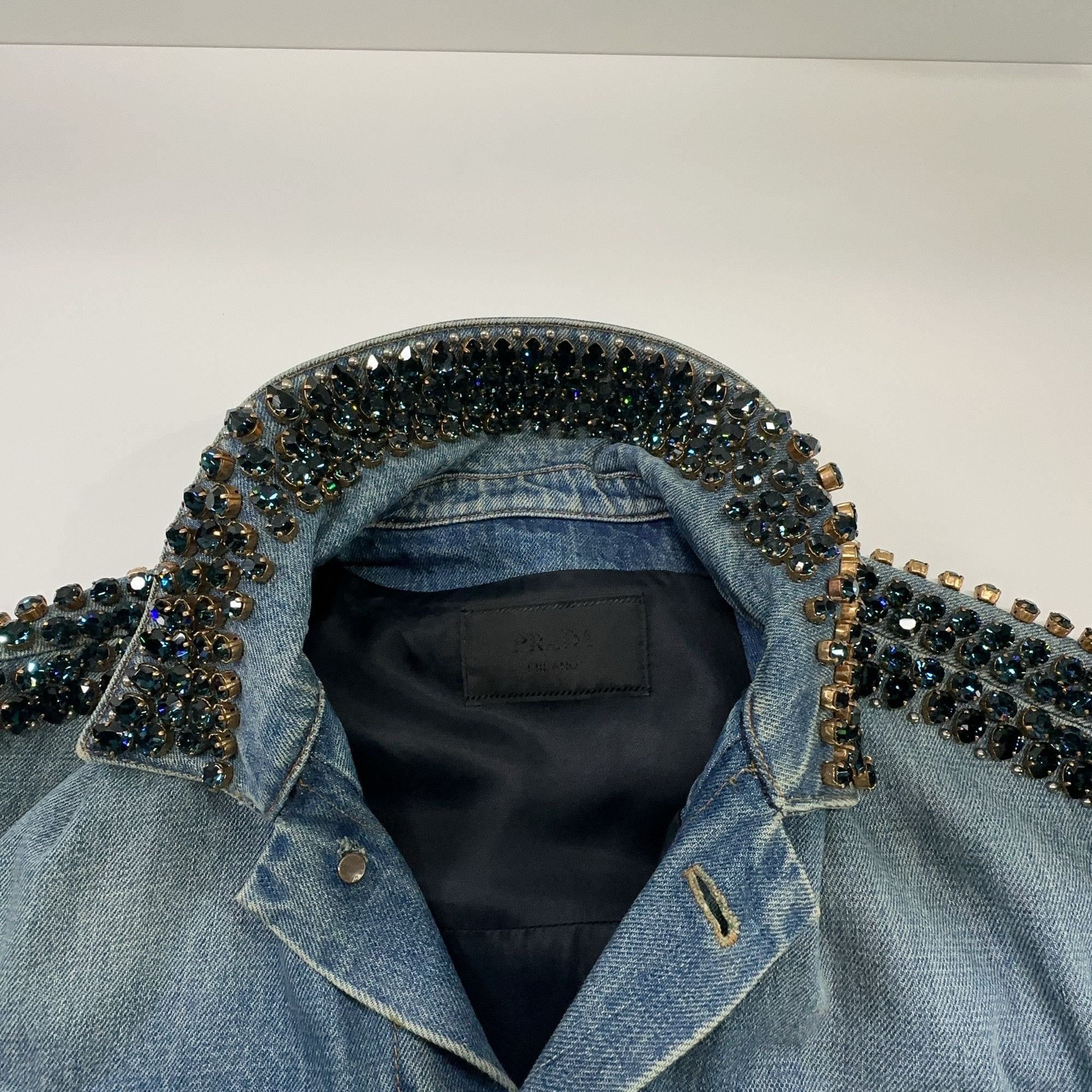Prada Prada Crystal Embellished Denim Vest Size M Size US M / EU 48-50 / 2 - 6 Thumbnail