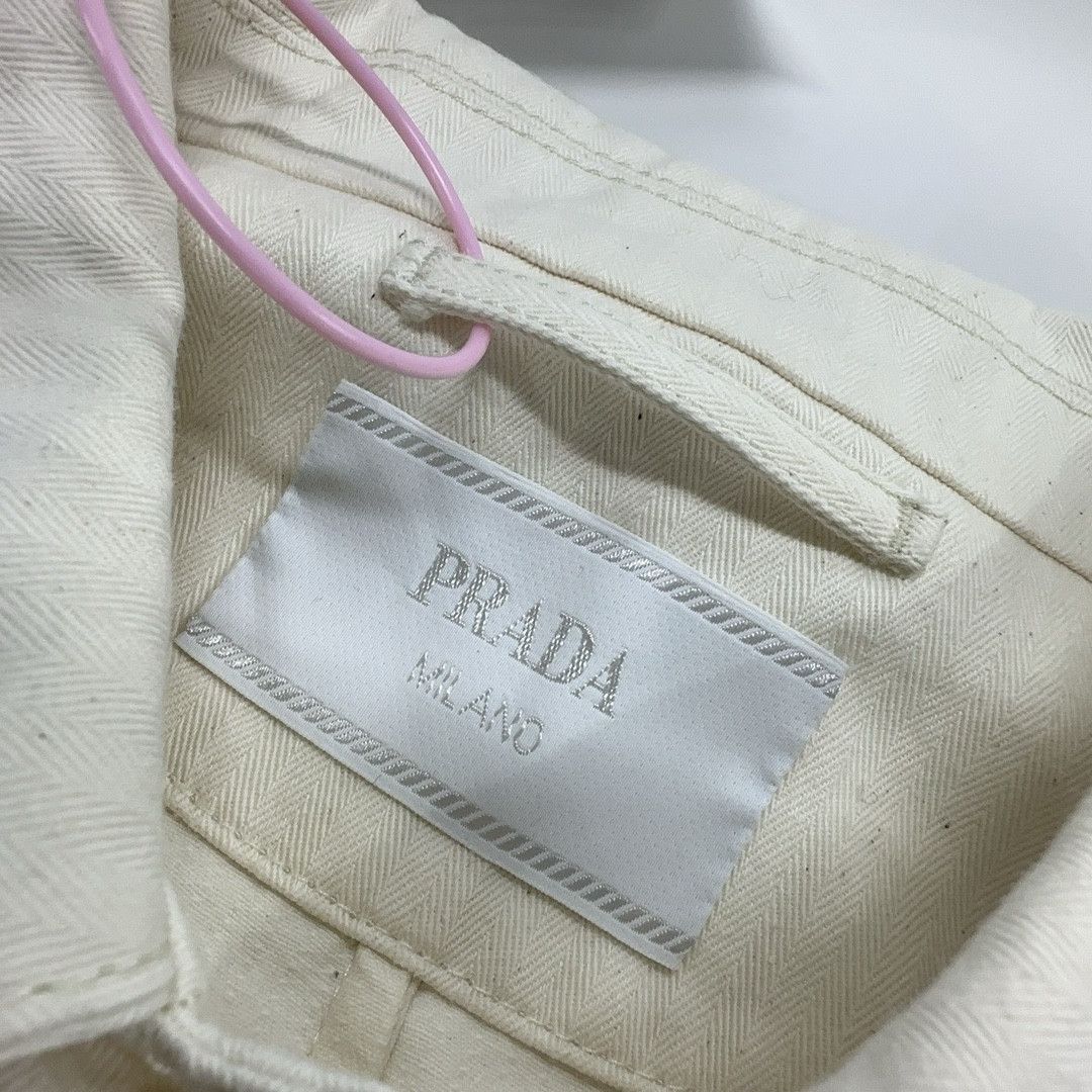 Prada Prada Logo Zip Jacket Beige Size M Size US M / EU 48-50 / 2 - 5 Thumbnail