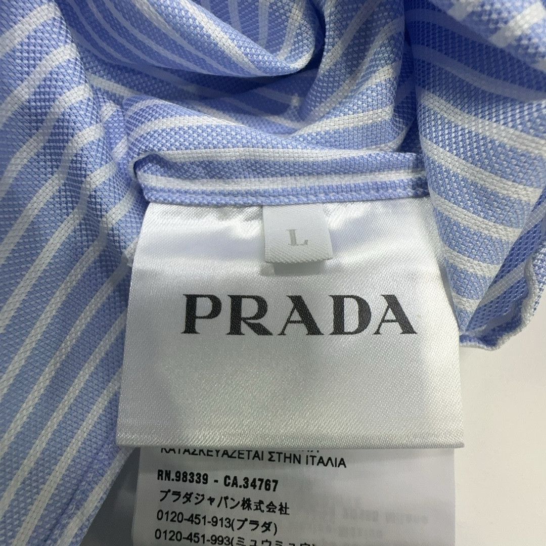 Prada Prada Striped Logo Short Sleeve Shirt Size L Size US L / EU 52-54 / 3 - 3 Thumbnail
