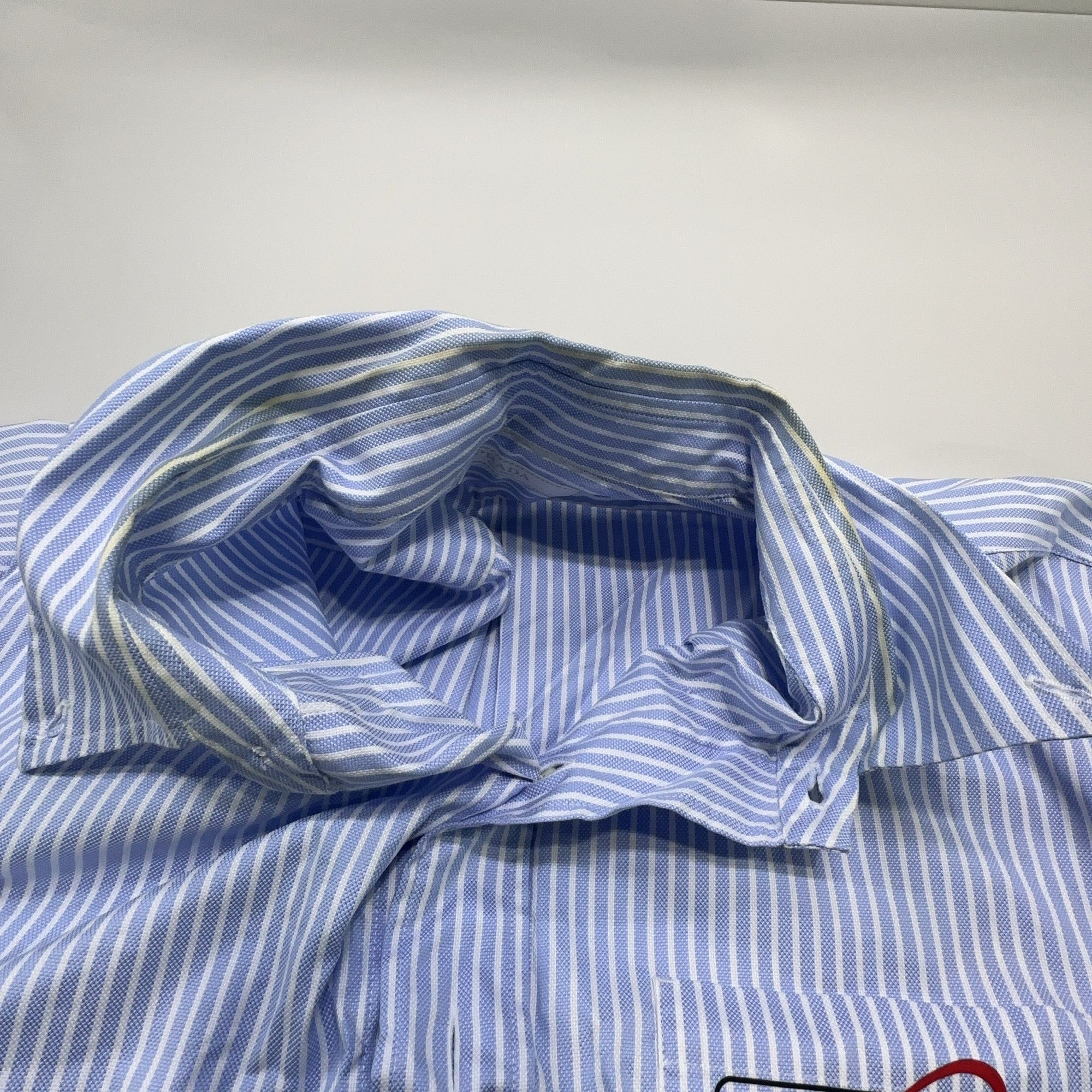 Prada Prada Striped Logo Short Sleeve Shirt Size L Size US L / EU 52-54 / 3 - 6 Thumbnail