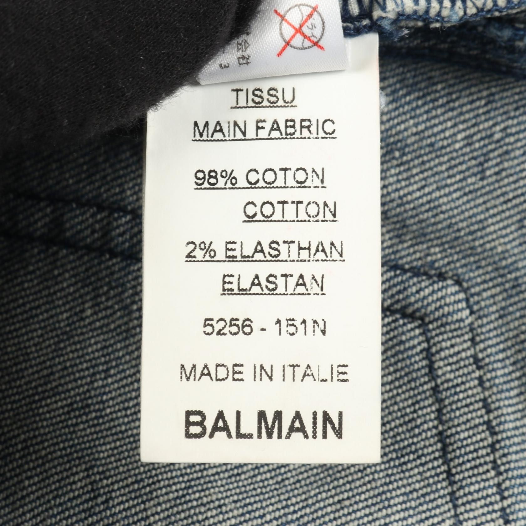 Balmain Balmain Balmain Biker Skinny Cotton Denim Pants Textile Bottoms DUTY FREE for USA Size ONE SIZE - 4 Thumbnail