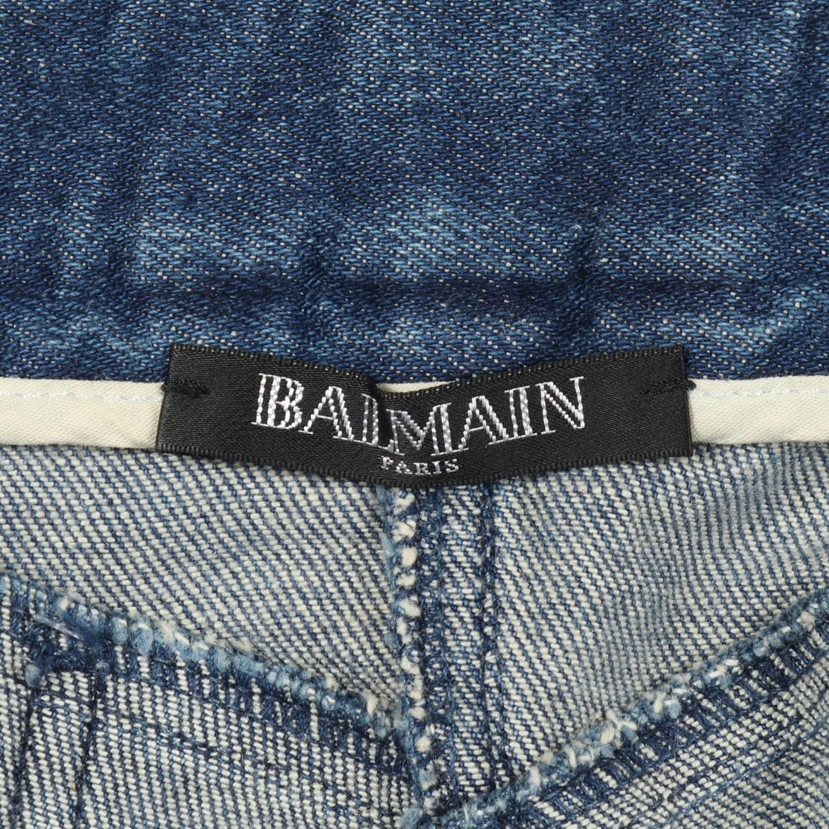 Balmain Balmain Balmain Biker Skinny Cotton Denim Pants Textile Bottoms DUTY FREE for USA Size ONE SIZE - 3 Thumbnail